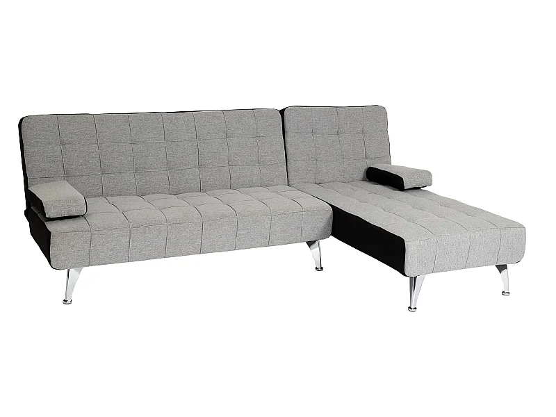 Sofa rozkładana MCW-K22,  tkanina/tekstylia jasnoszary, czarny