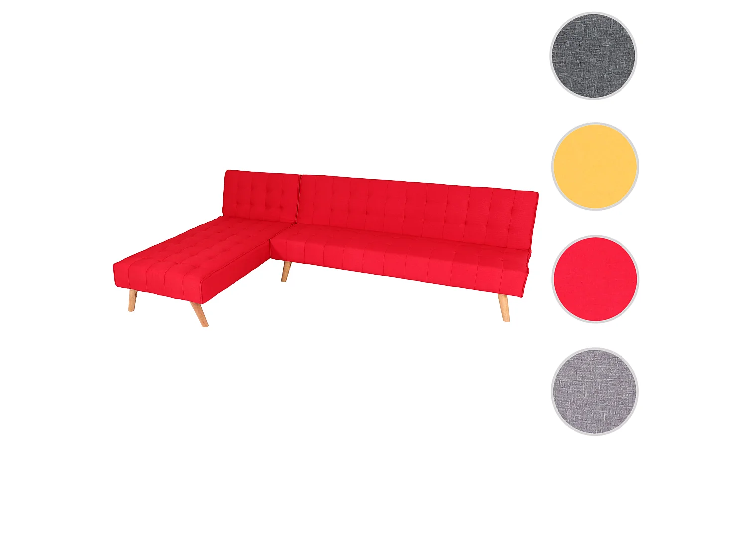 Sofa narożna MCW-K38,  czerwony