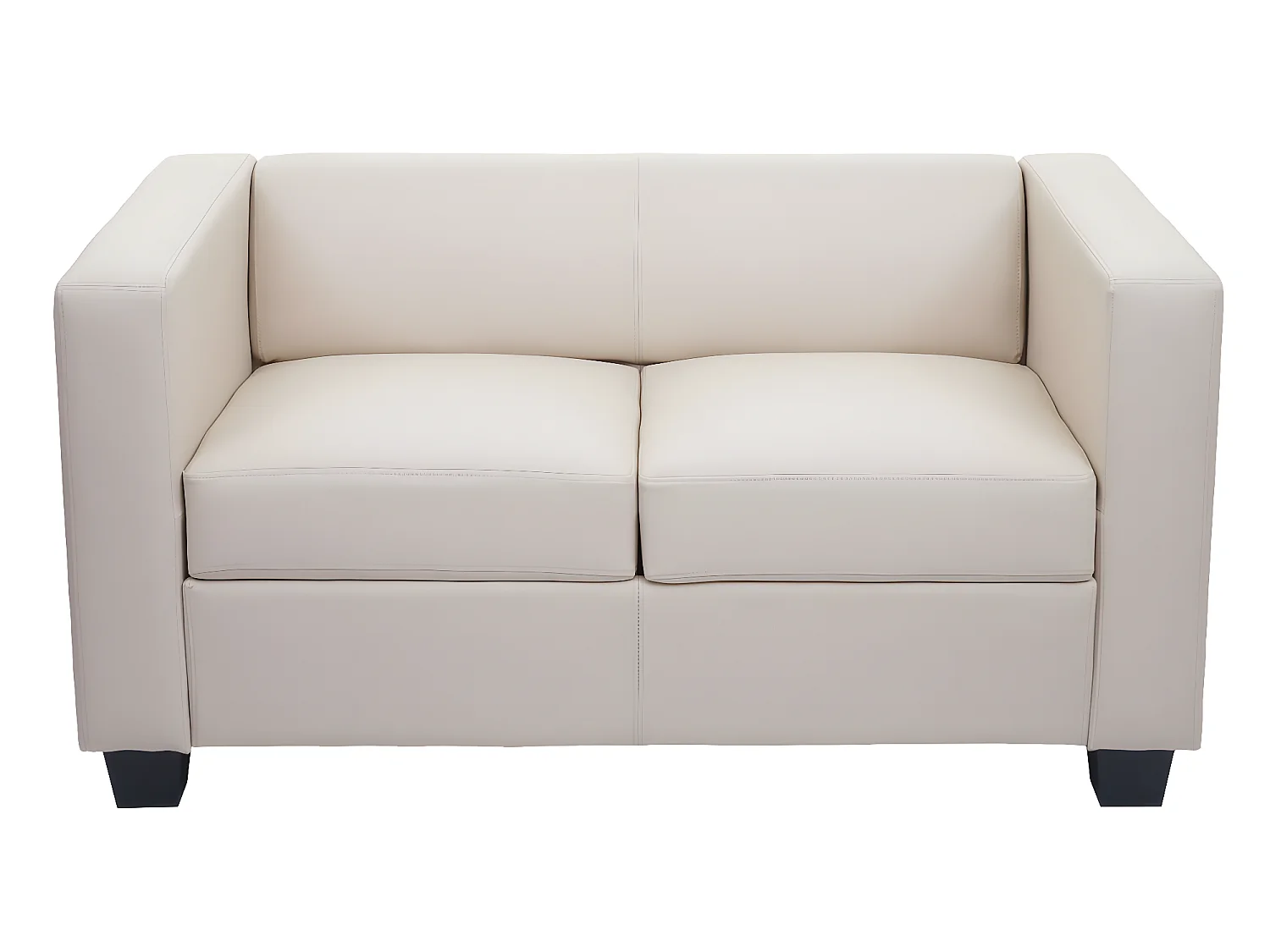 2er Sofa Lille, Kunstleder, creme