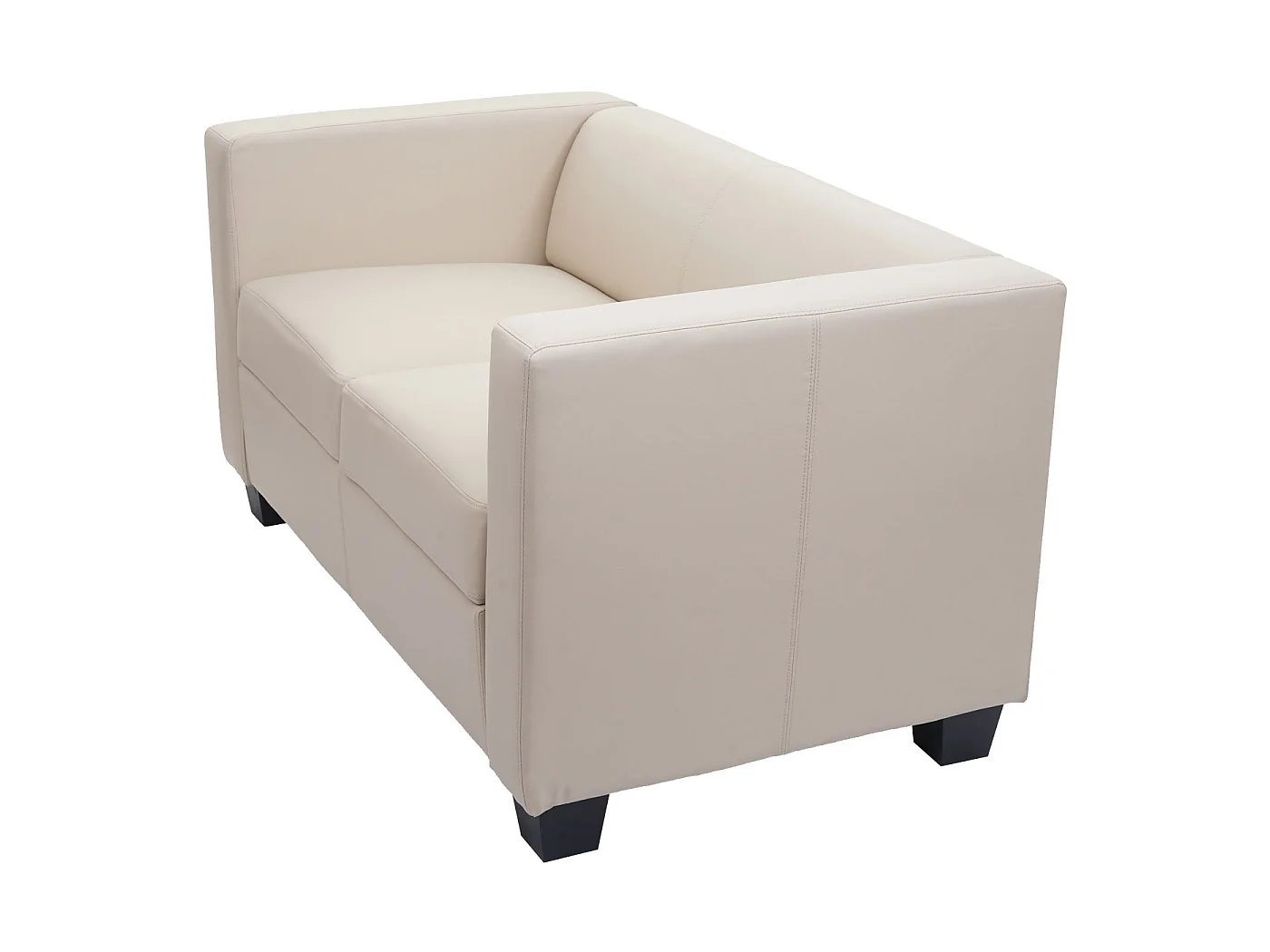 2er Sofa Lille, Kunstleder, creme