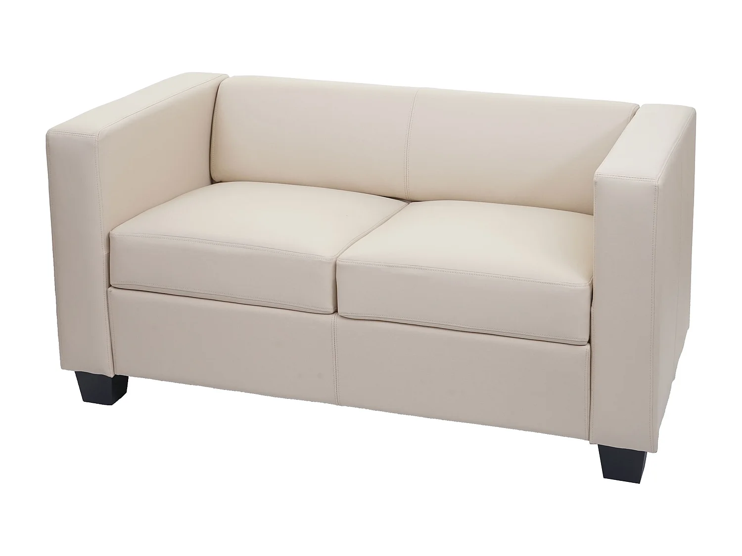 2er Sofa Lille, Kunstleder, creme