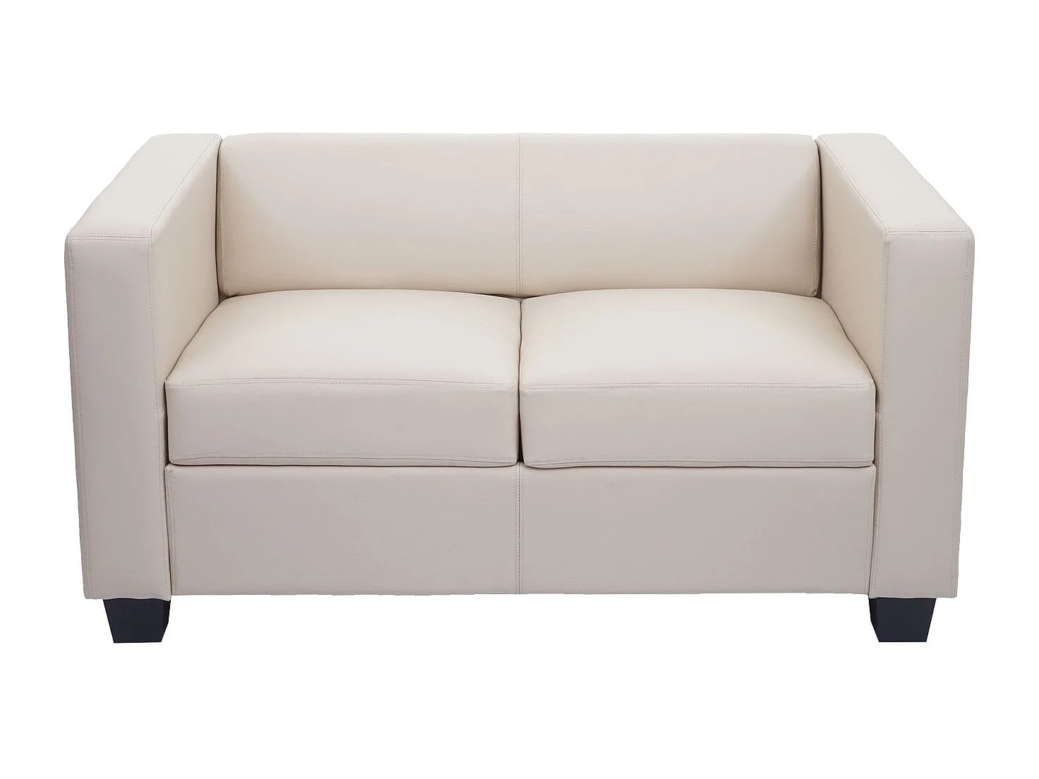 2er Sofa Lille, Kunstleder, creme