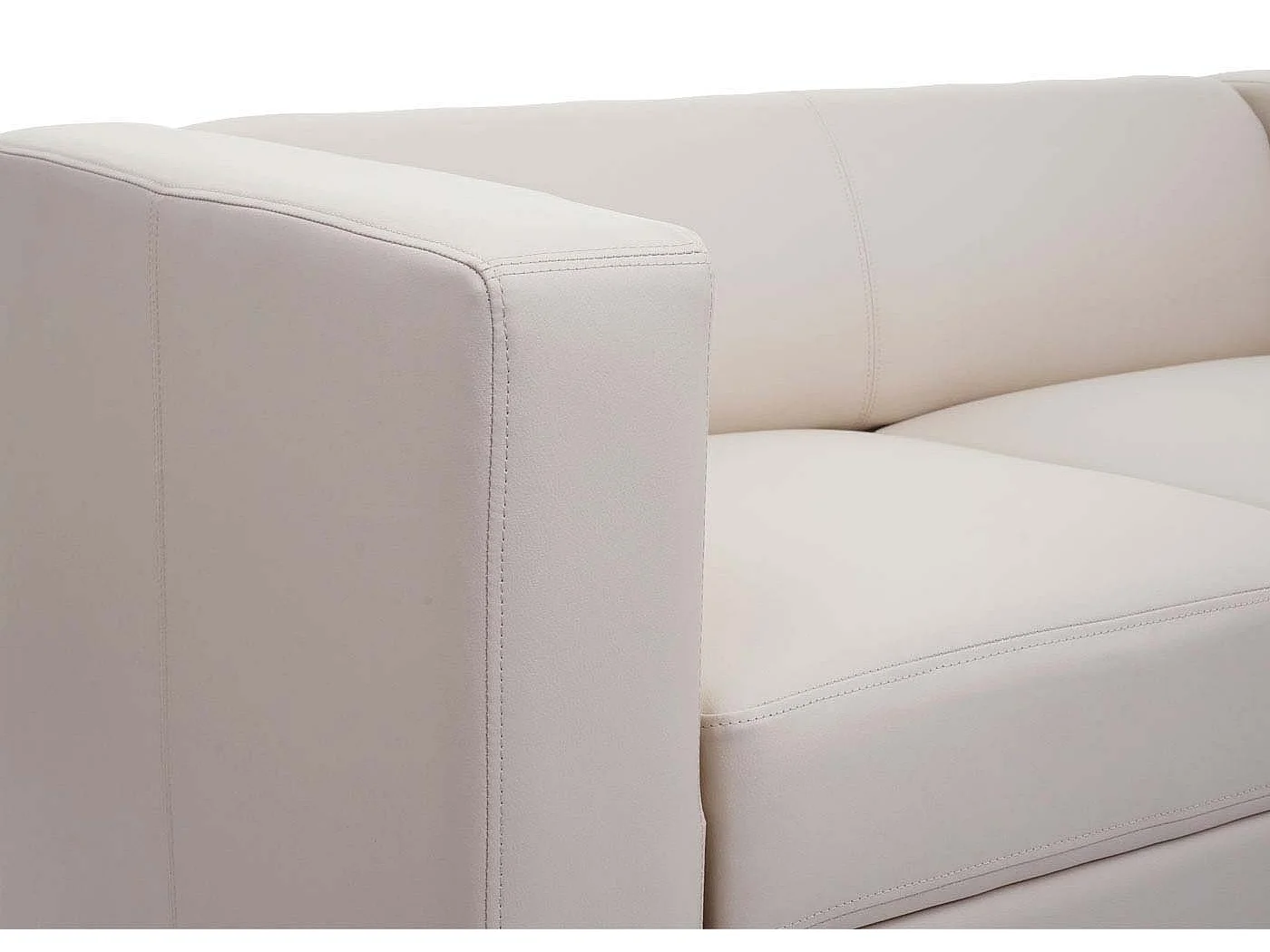 2er Sofa Lille, Kunstleder, creme