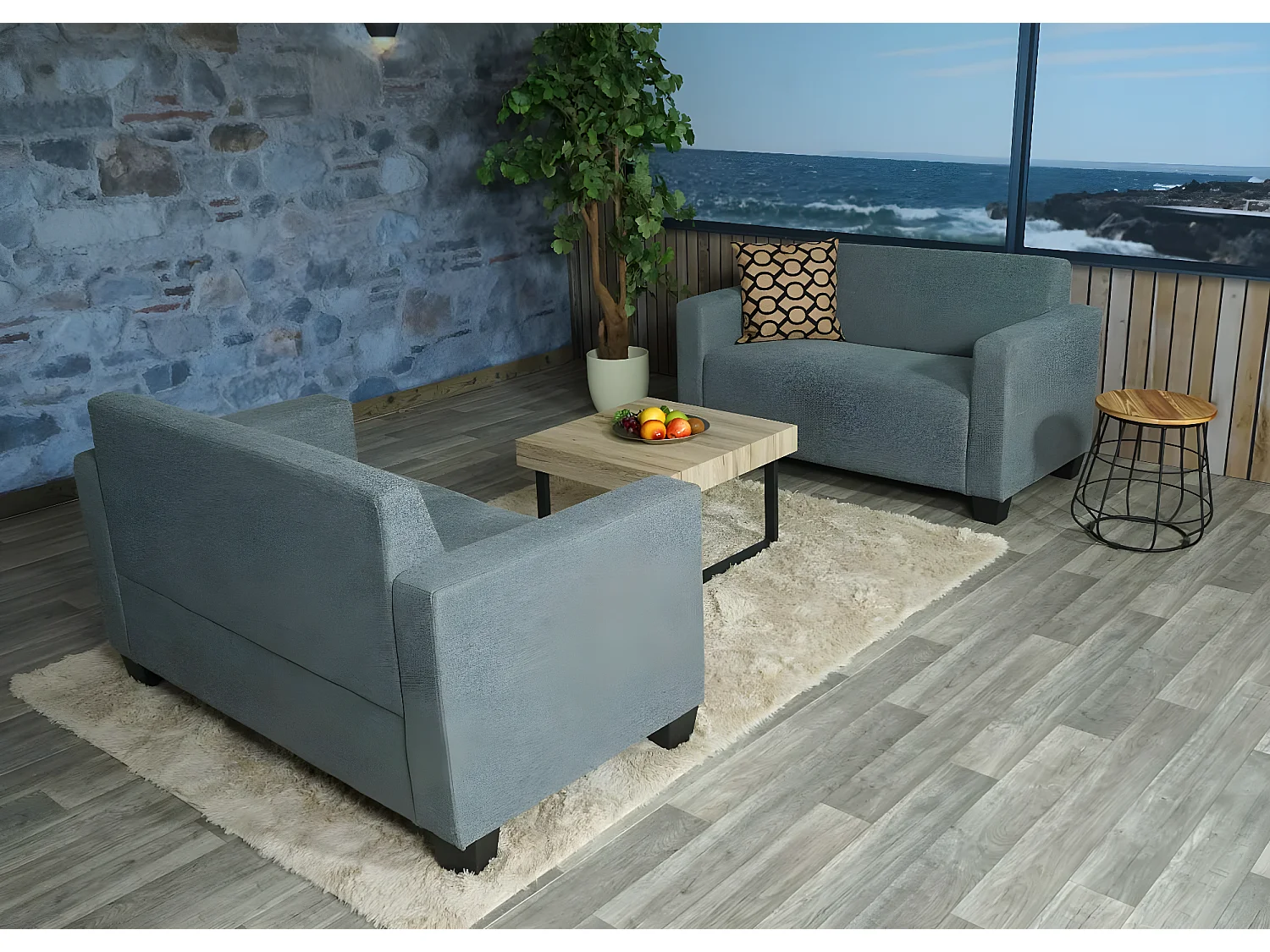 Zestaw sof Moncalieri (zestaw 2 sztuk),  szary