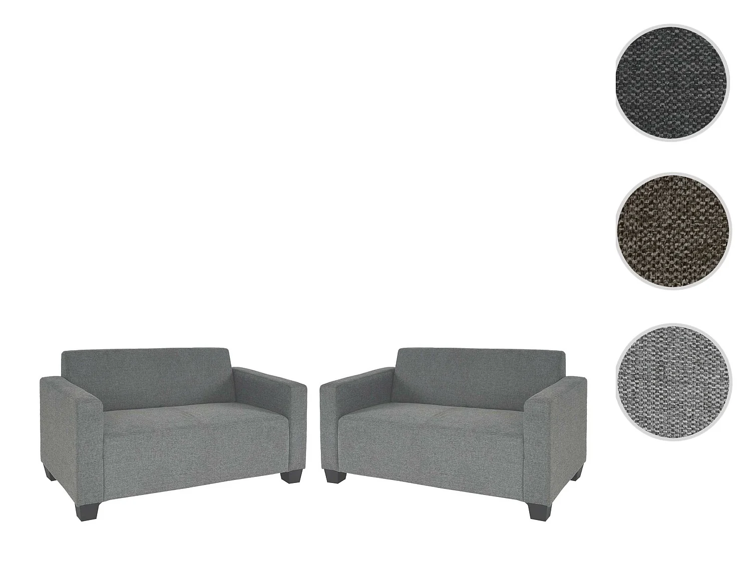 Zestaw sof Moncalieri (zestaw 2 sztuk),  szary