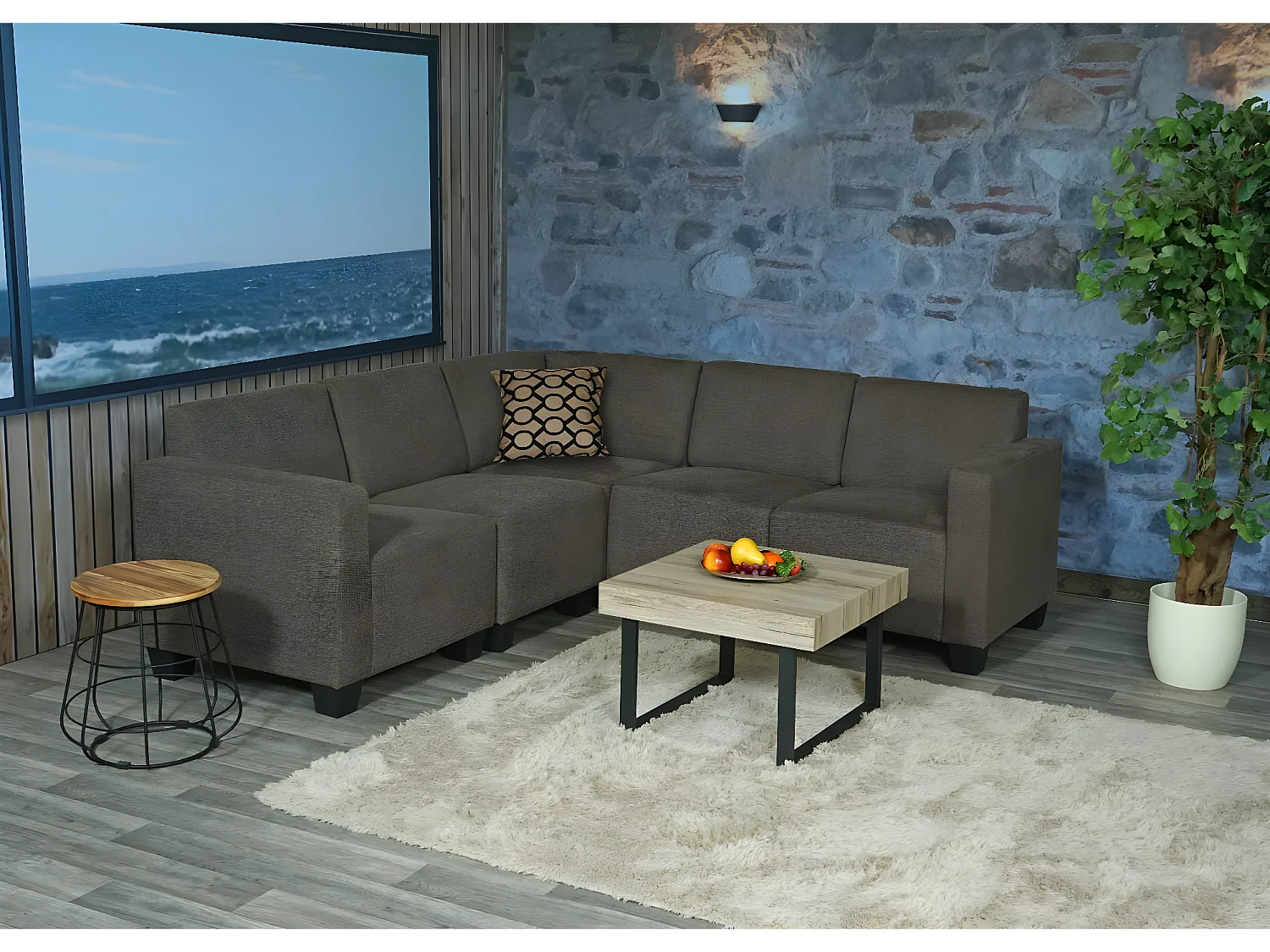 Sofa-systeem bankstel Moncalieri,  bruin