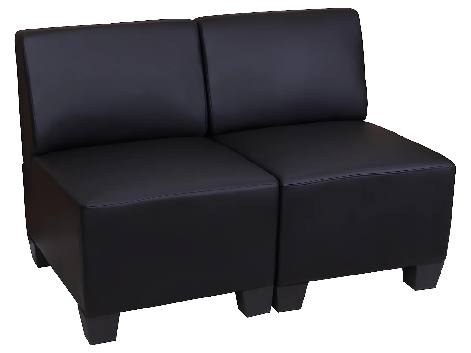 2-osobowy Moncalieri,  czarny, bez podłokietników