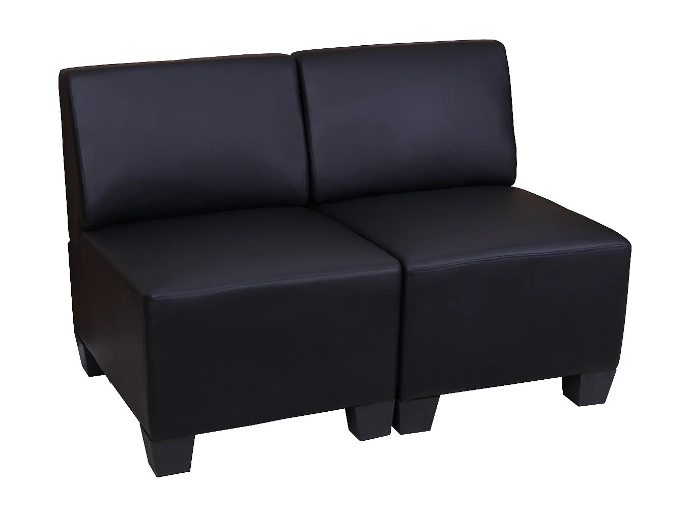 2-osobowa Moncalieri,  czarna, bez podłokietników