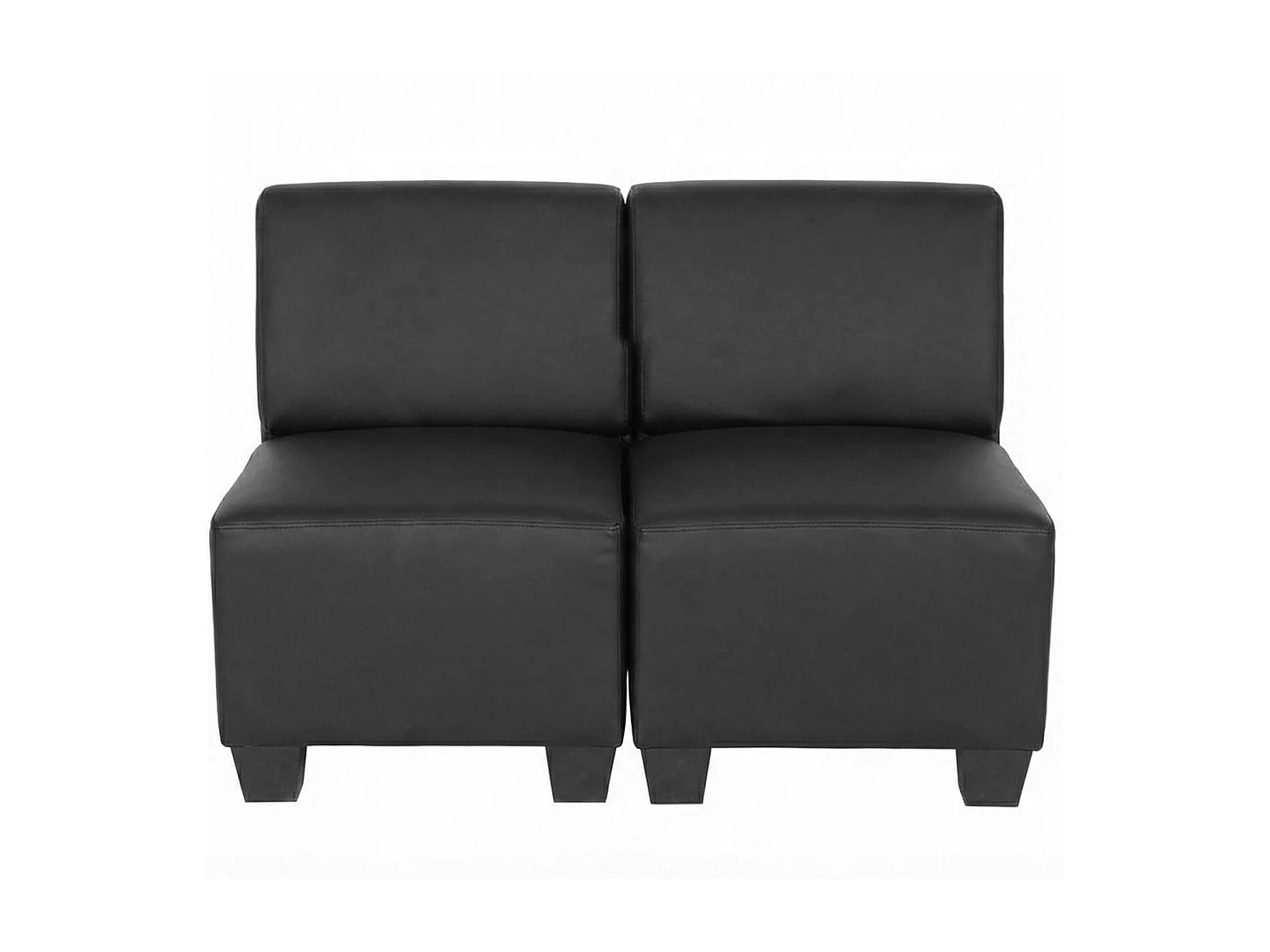 2-osobowa Moncalieri,  czarna, bez podłokietników