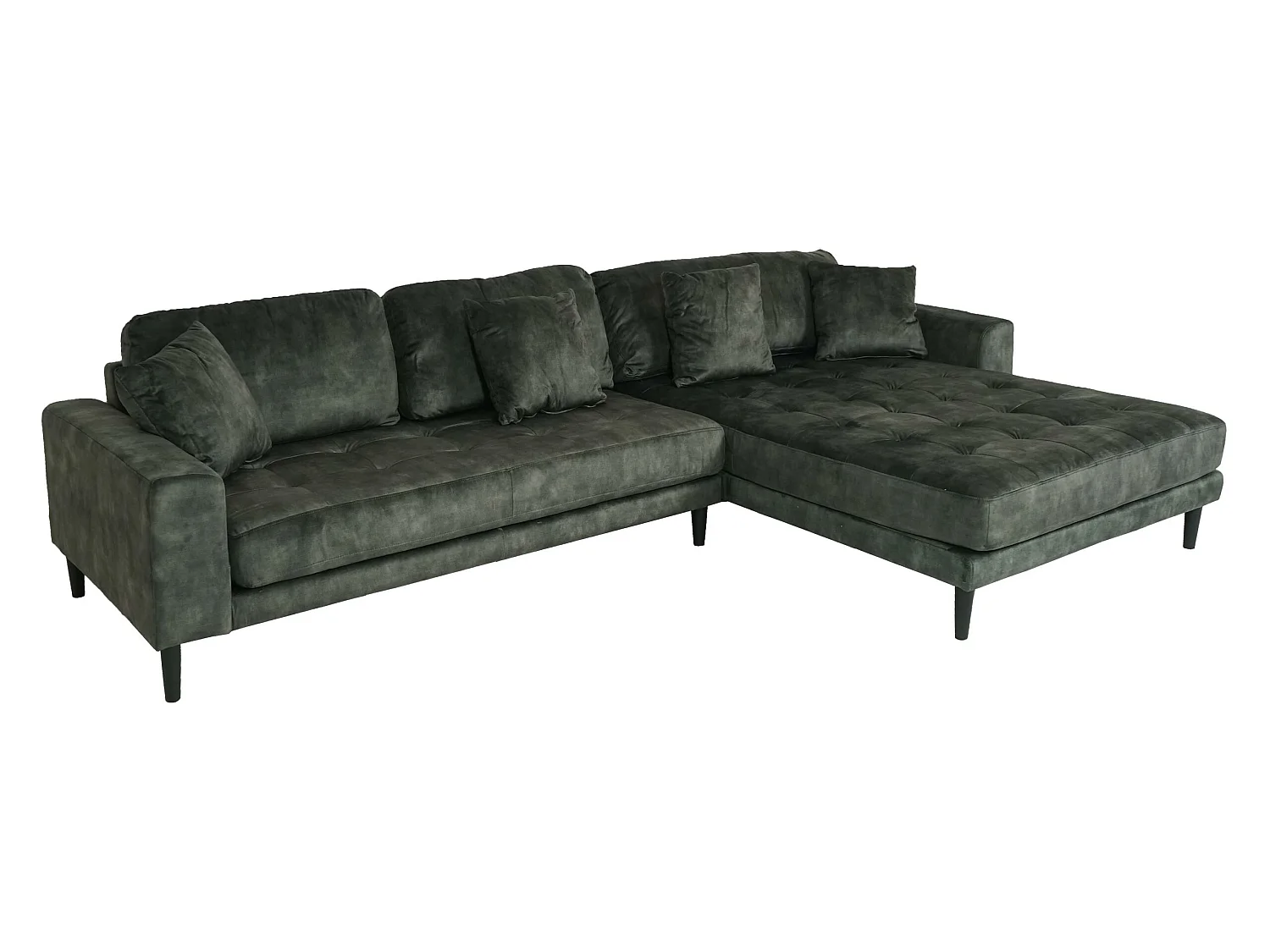 Hoekbank MCW-J54,  fluweel olijfgroen