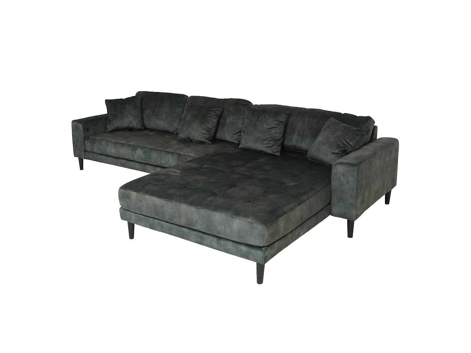 Hoekbank MCW-J54,  fluweel olijfgroen