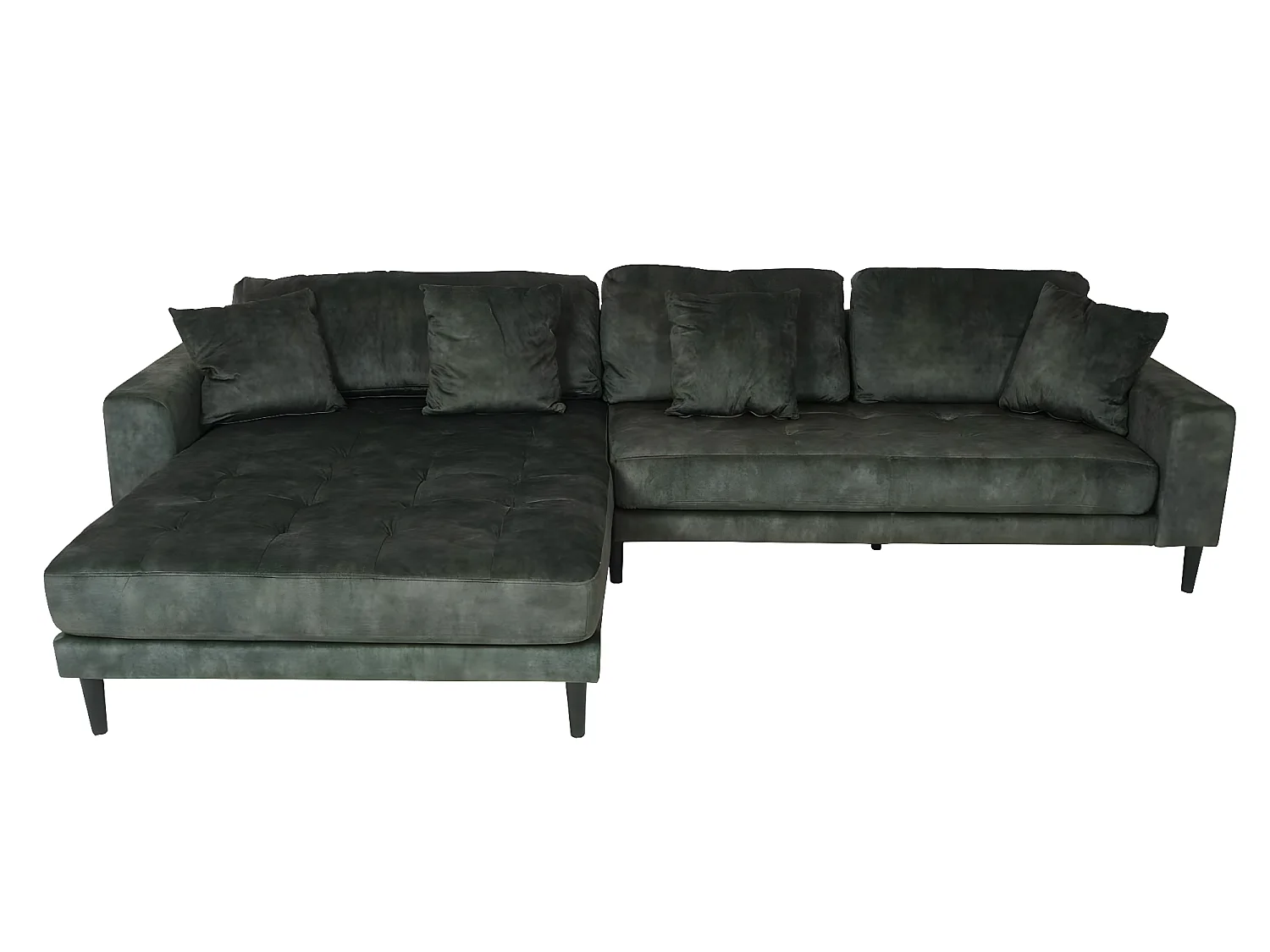 Hoekbank MCW-J54,  fluweel olijfgroen