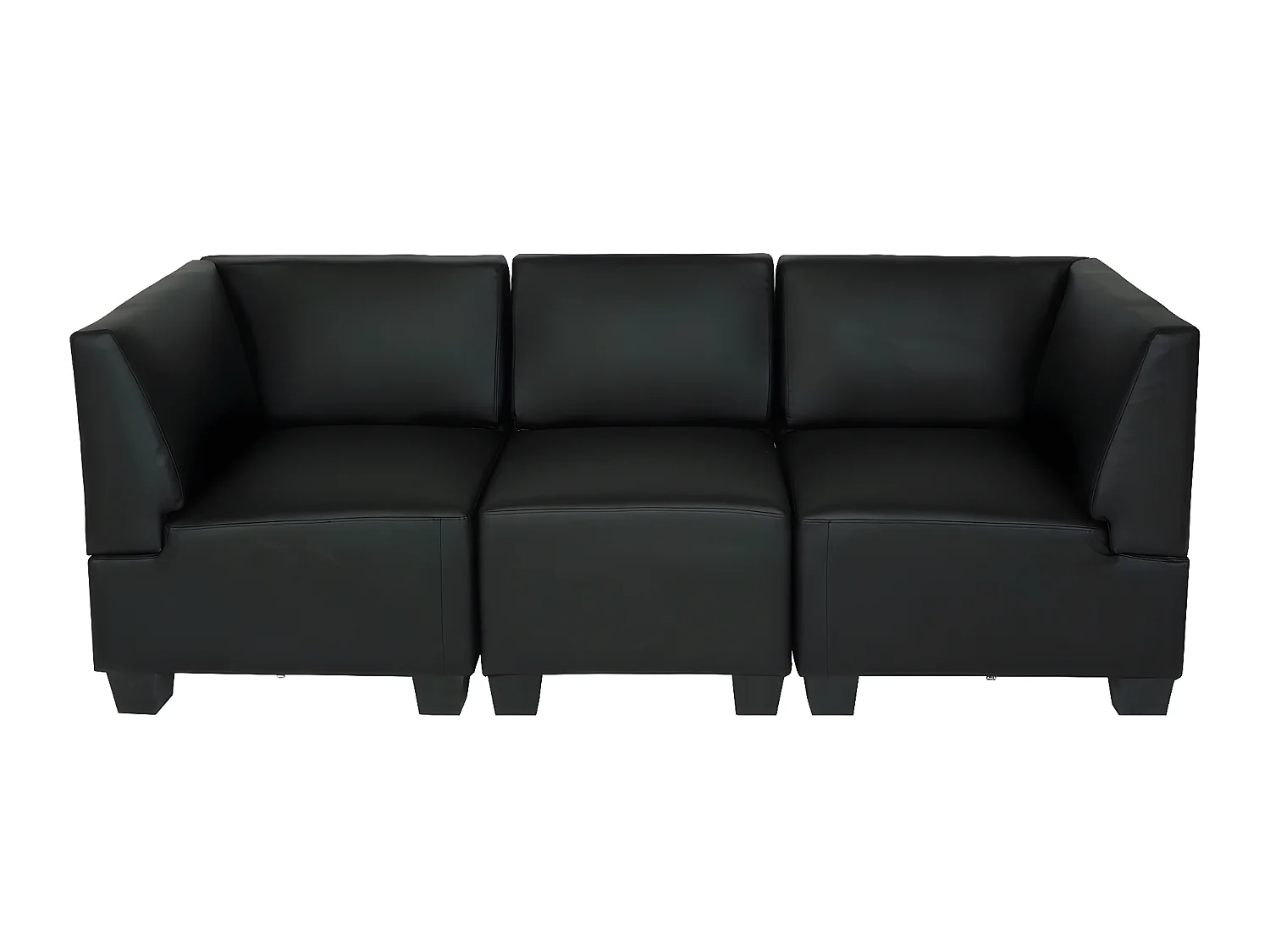 Modułowa sofa 3-osobowa Moncalieri,  czarny, wysokie podłokietniki