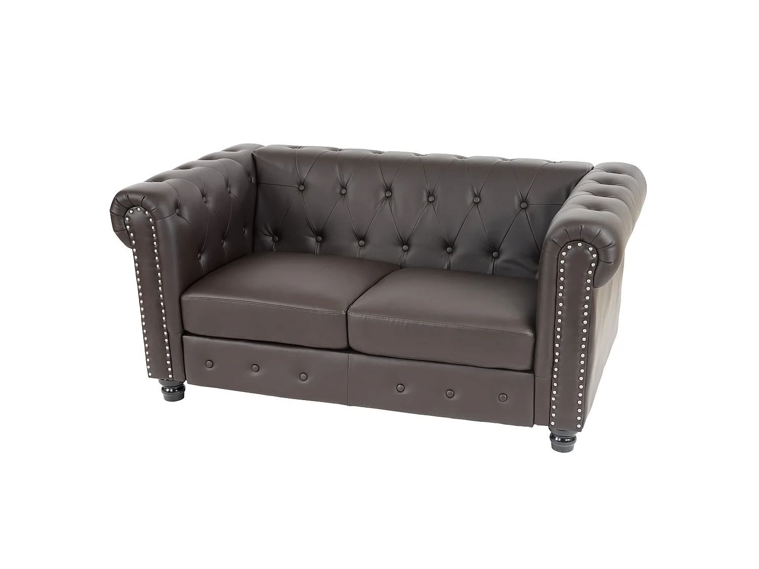 Luxe 2-zitsbank Edinburgh,  ronde poten, bruin