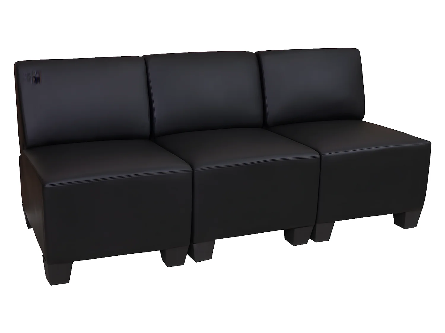 3-osobowy Moncalieri,  czarny, bez podłokietników