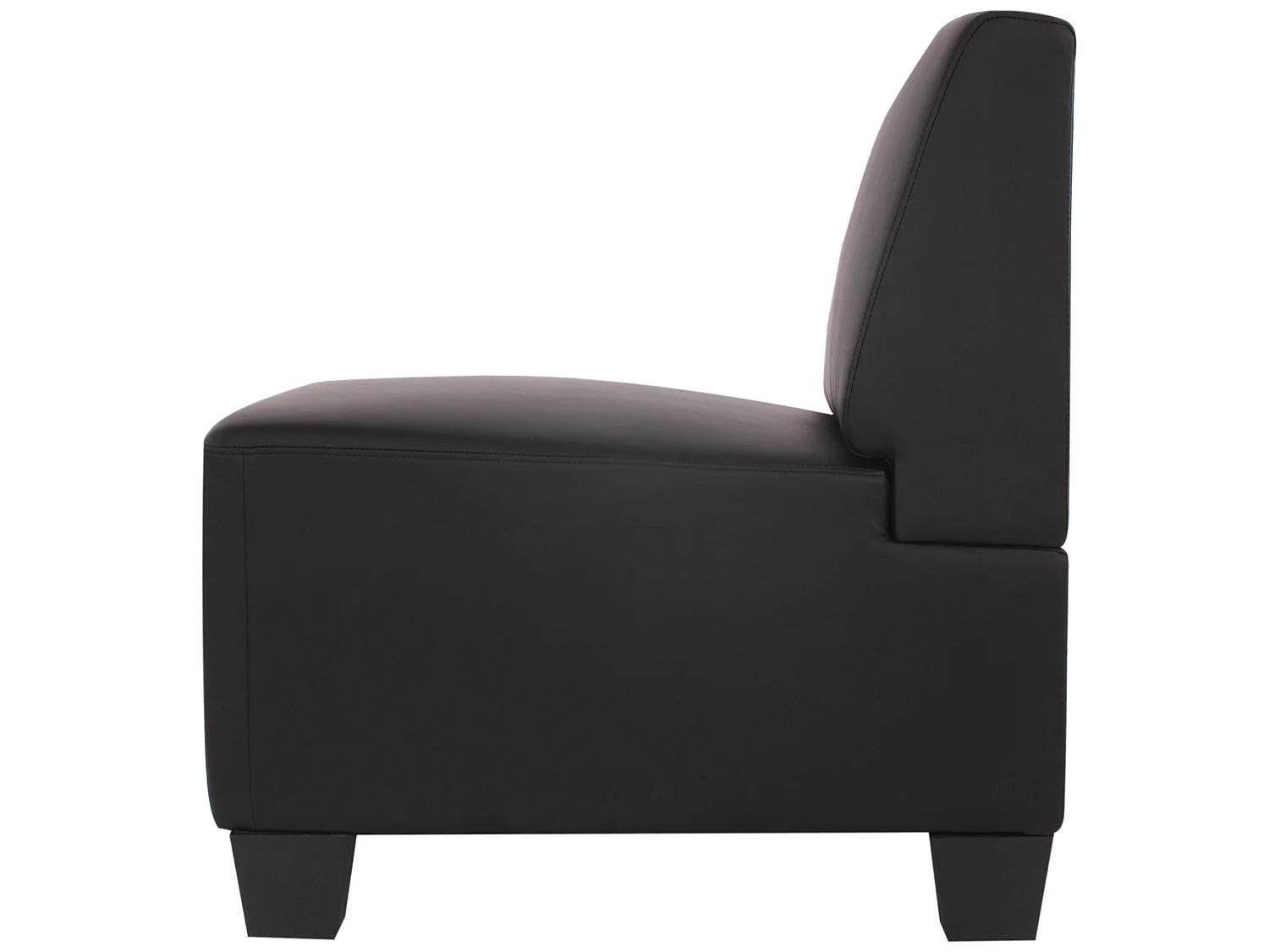 Canapé 3 places Moncalieri,  noir, sans accoudoirs