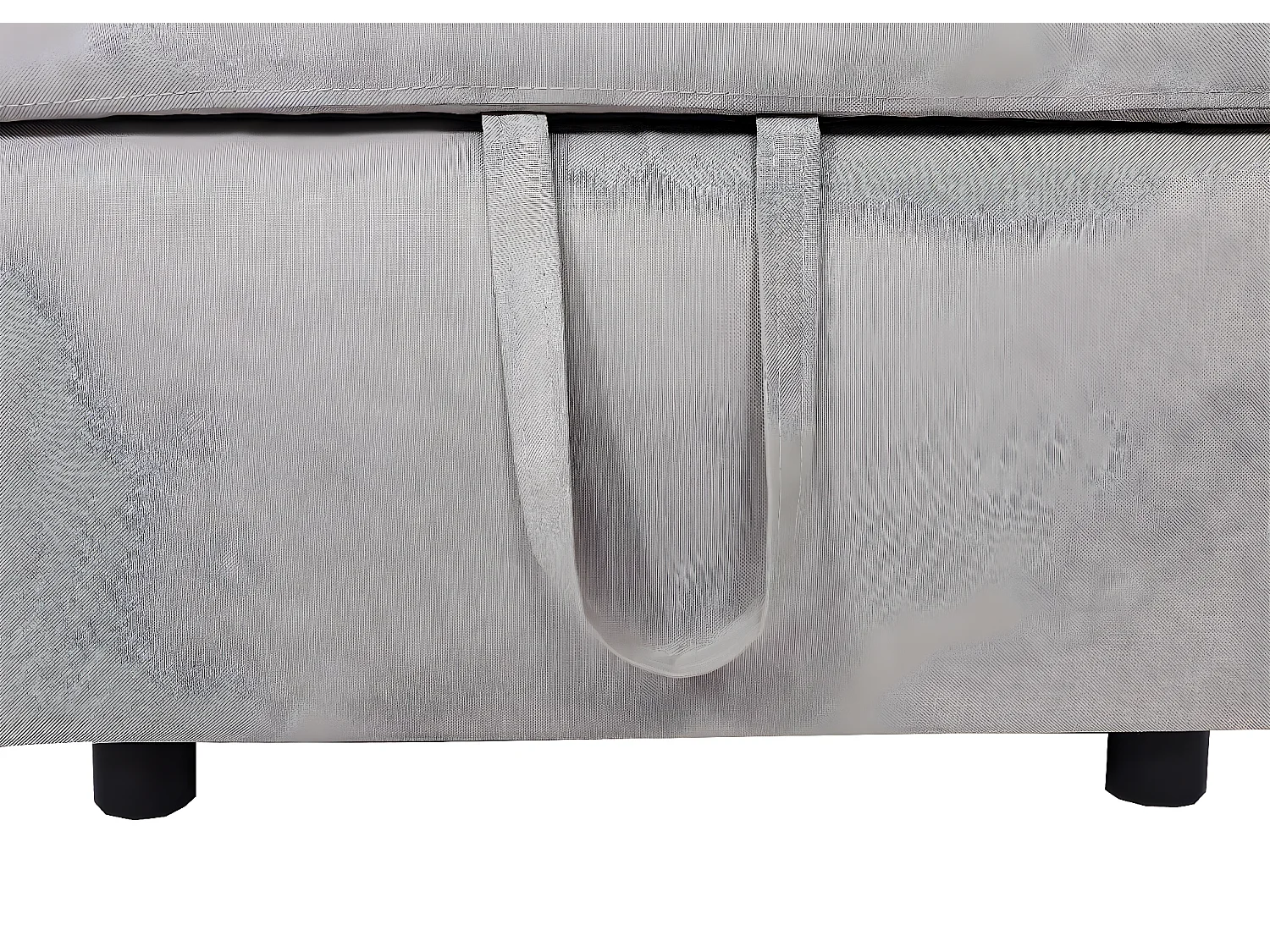 Divano letto angolare contenitore con penisola sofà reclinabile MCW-L17 legno tessuto beige