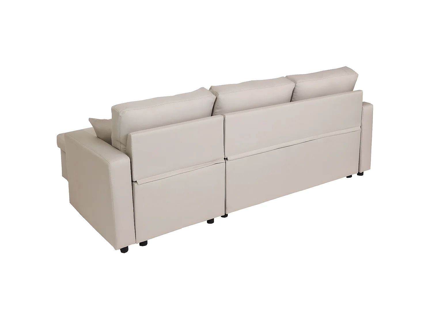 Ecksofa mit Bettkasten MCW-L17, Beige