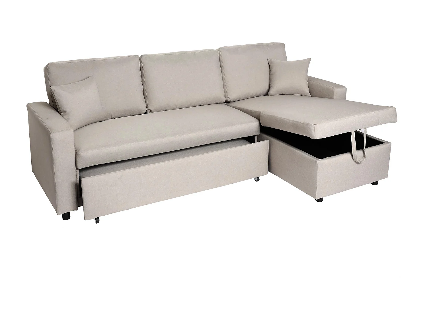 Hoekbank met bedbak MCW-L17,  beige