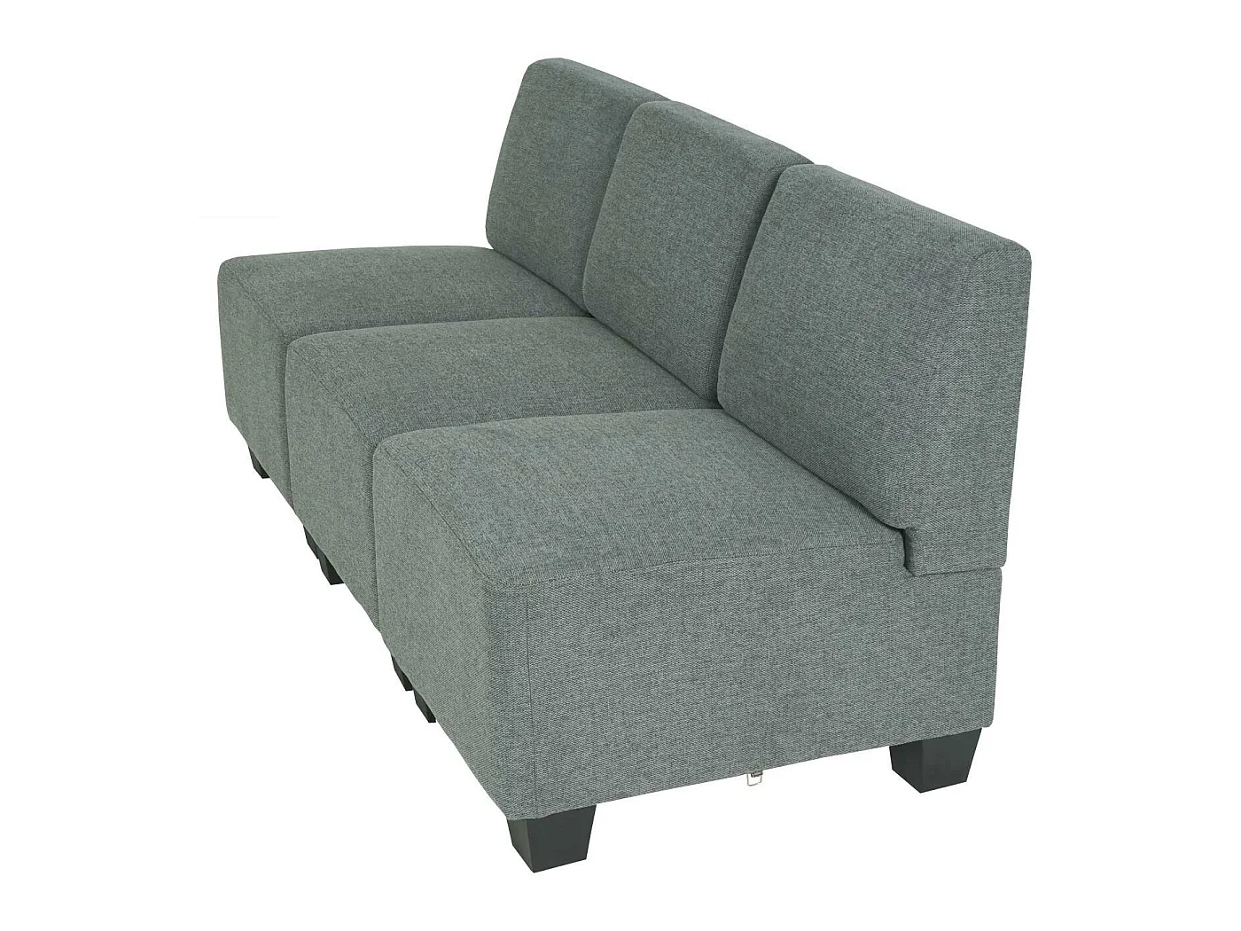 Modular Canapé 3 places Moncalieri,  gris, sans accoudoirs