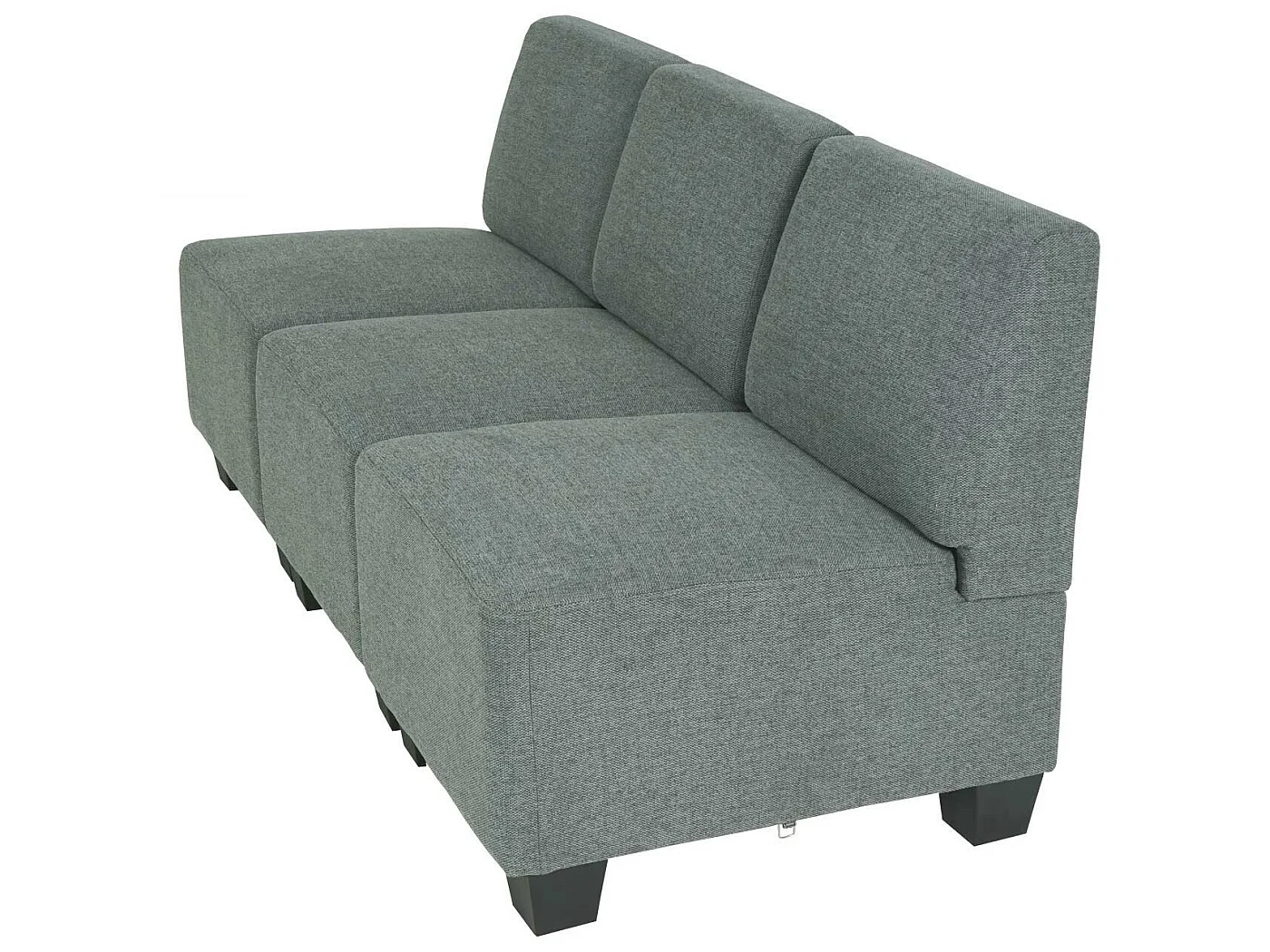 Modular Canapé 3 places Moncalieri,  gris, sans accoudoirs