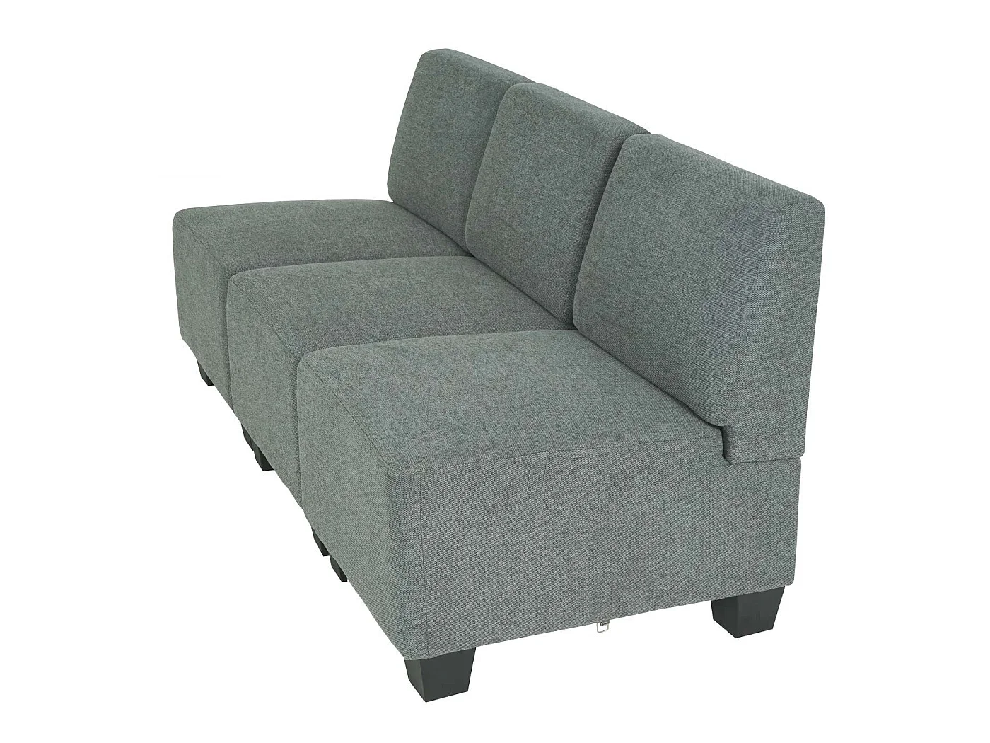 Modulaire 3-zitsbank Moncalieri,  grijs, zonder armleuningen