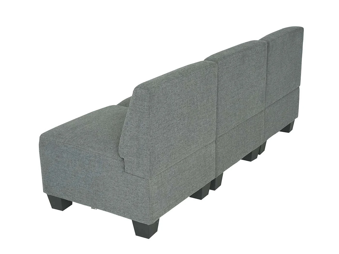 Modulaire 3-zitsbank Moncalieri,  grijs, zonder armleuningen