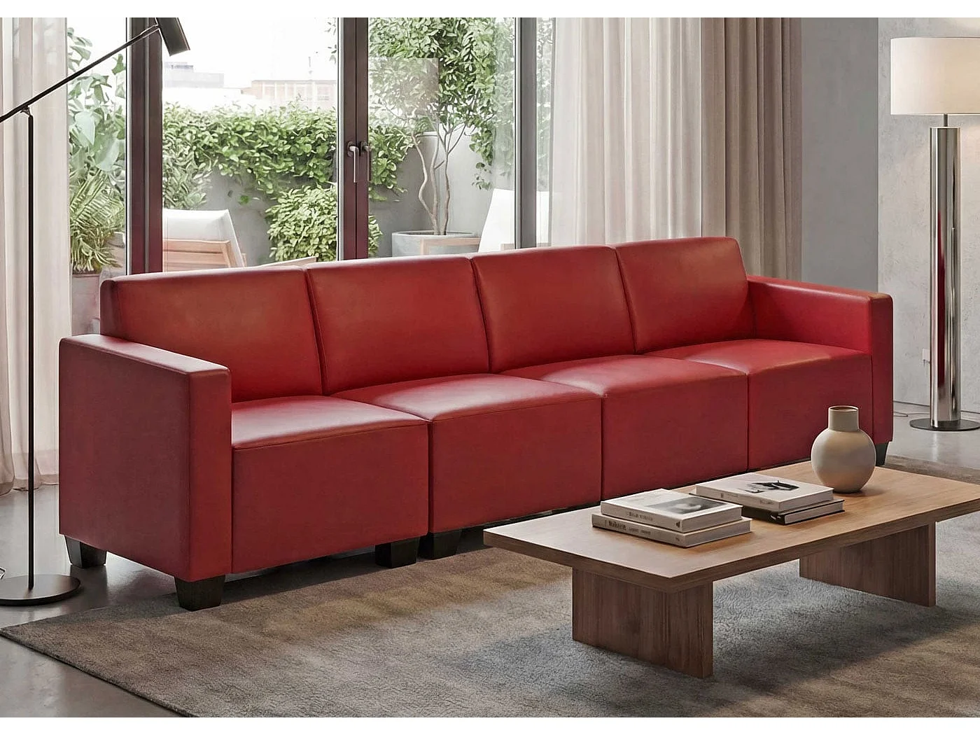 Moncalieri 4-seater sofa,  red