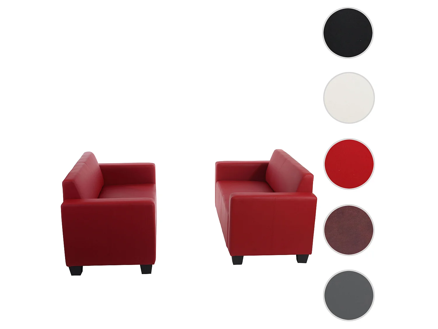 Moncalieri bankstel (set van 2),  rood