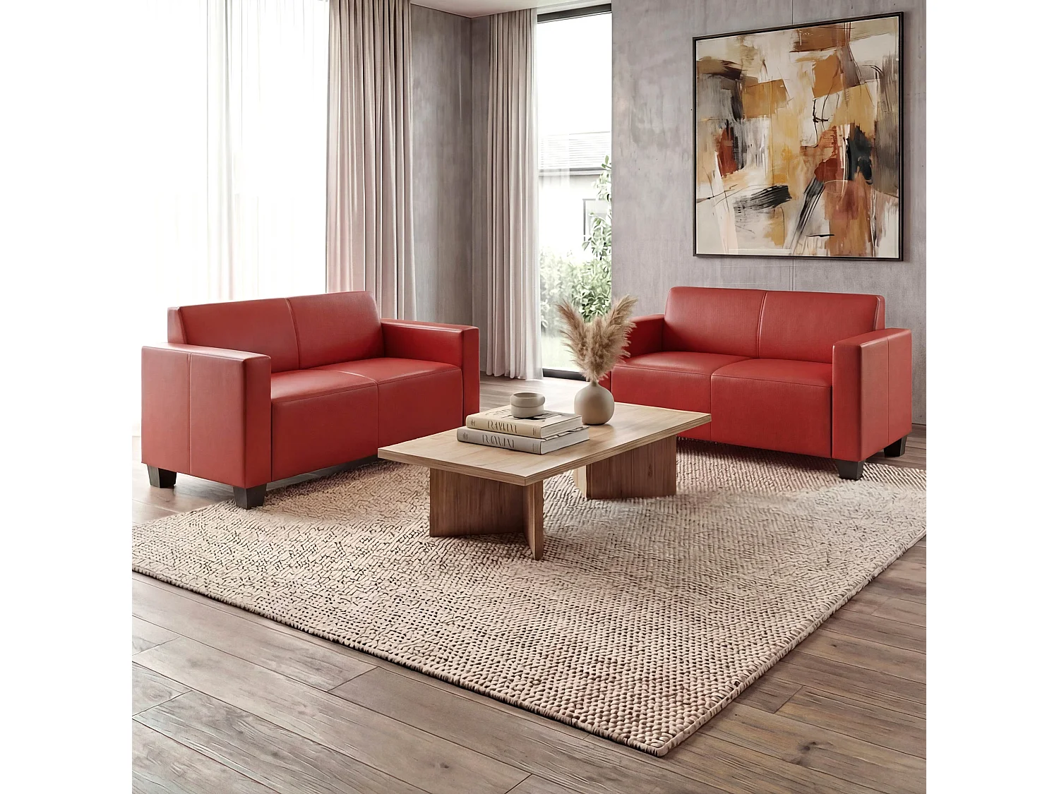 Sofa-Garnitur Moncalieri (2er-Set), Rot