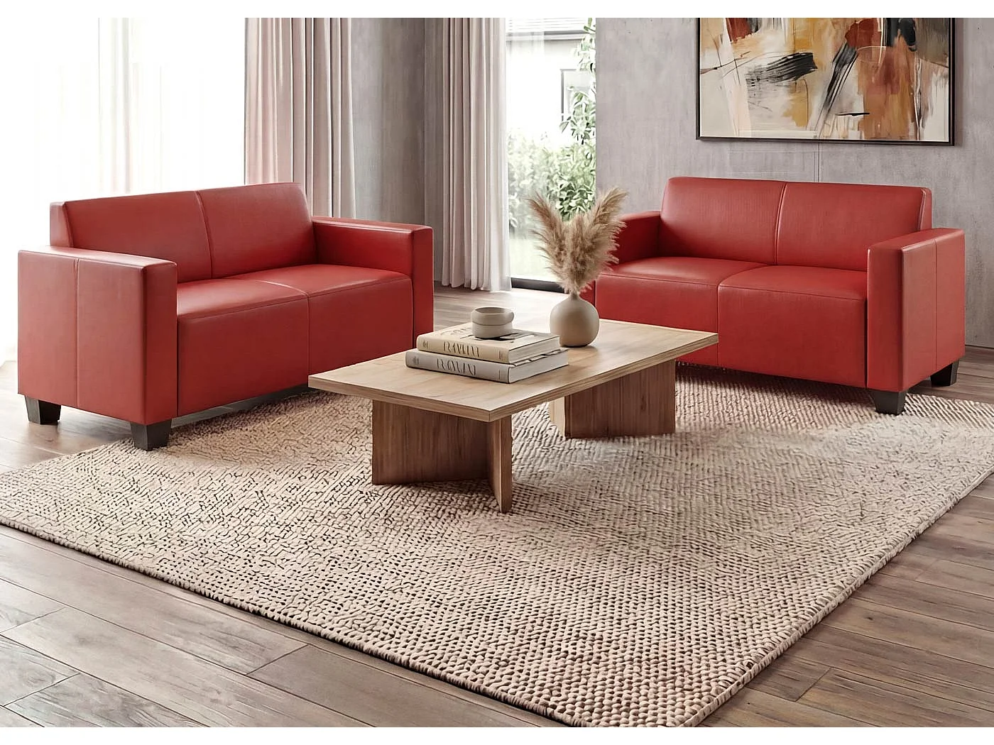 Sofa-Garnitur Moncalieri (2er-Set), Rot