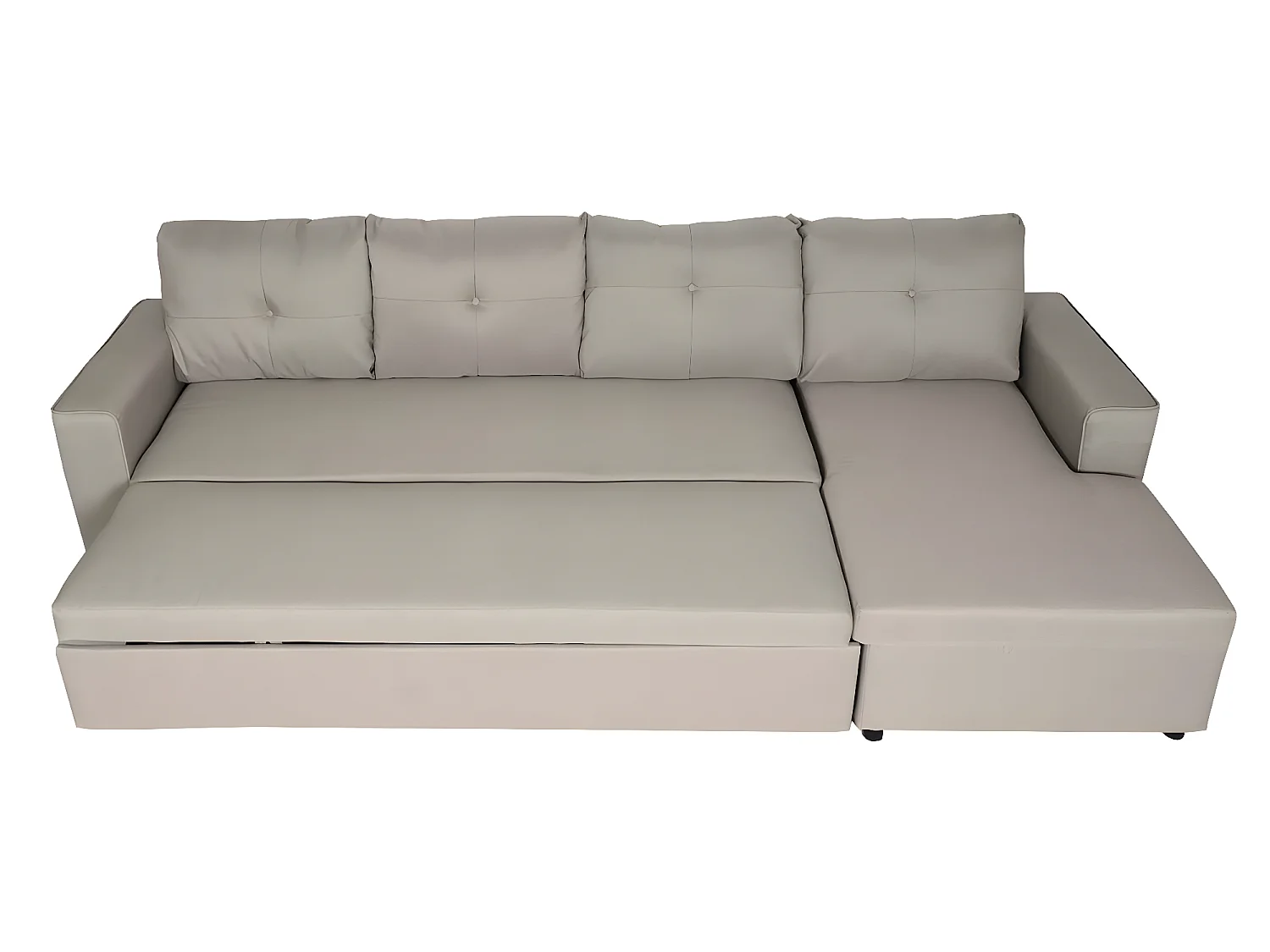Ecksofa mit Bettkasten MCW-L16, Beige