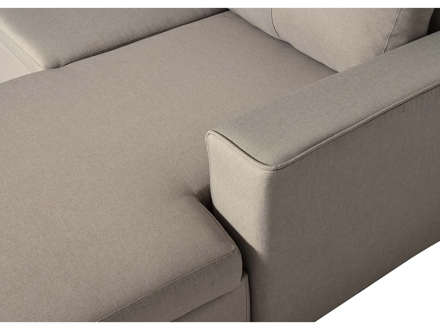 Divano letto angolare con penisola sofà reclinabile MCW-L16 molle nosag tessuto beige