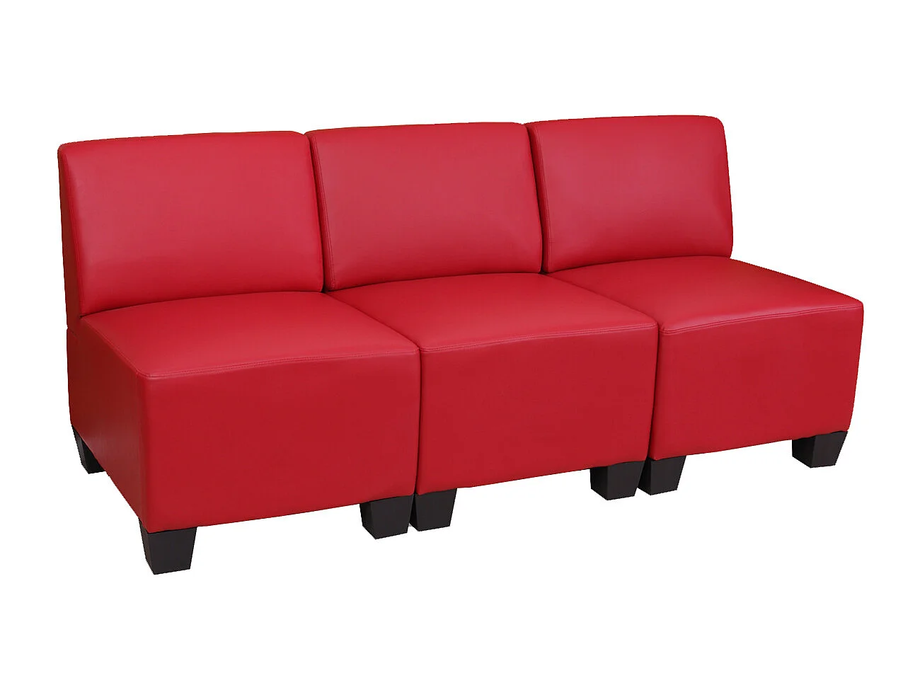 3-Sitzer Moncalieri, Rot, ohne Armlehnen