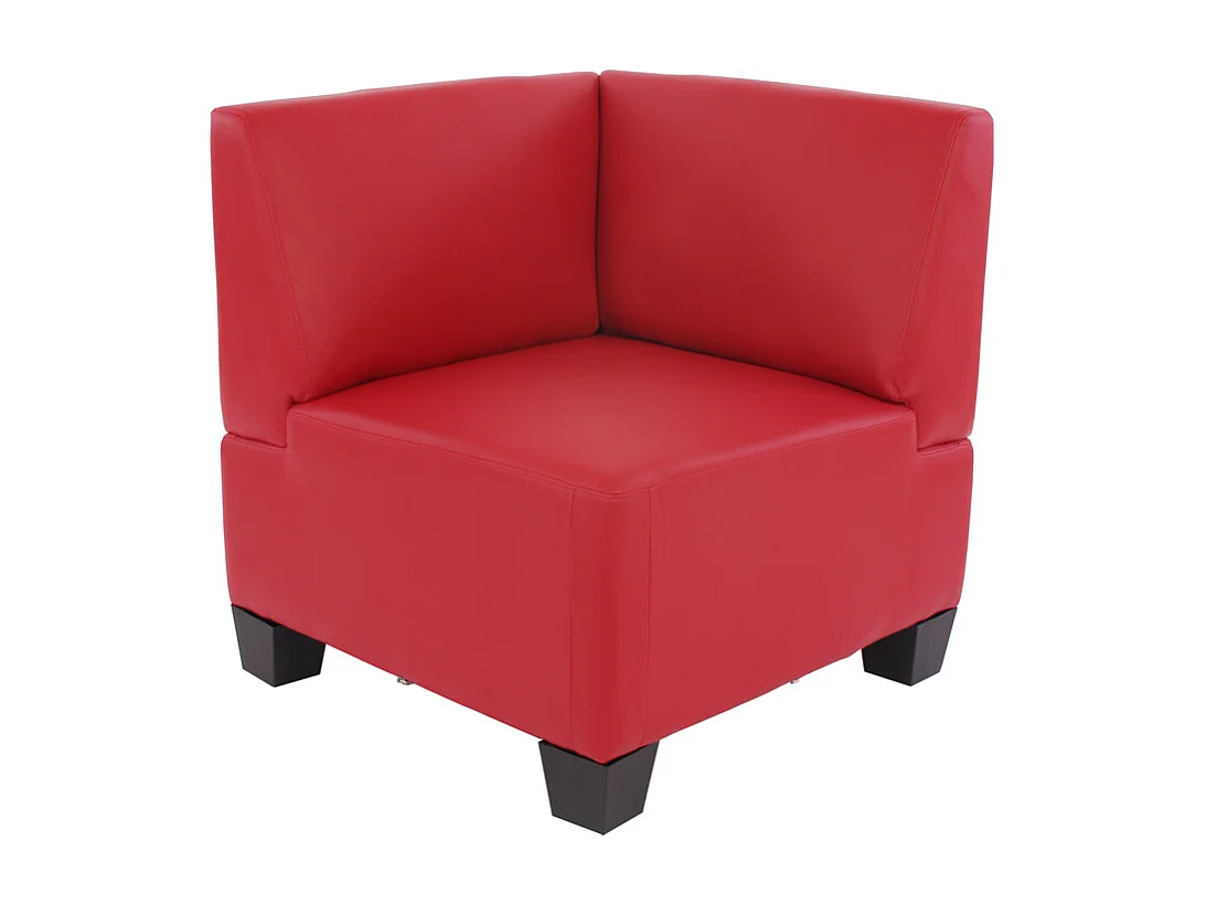 Salotto modulare componibile lounge moderno Lione N71 ecopelle divano 4 posti alto rosso