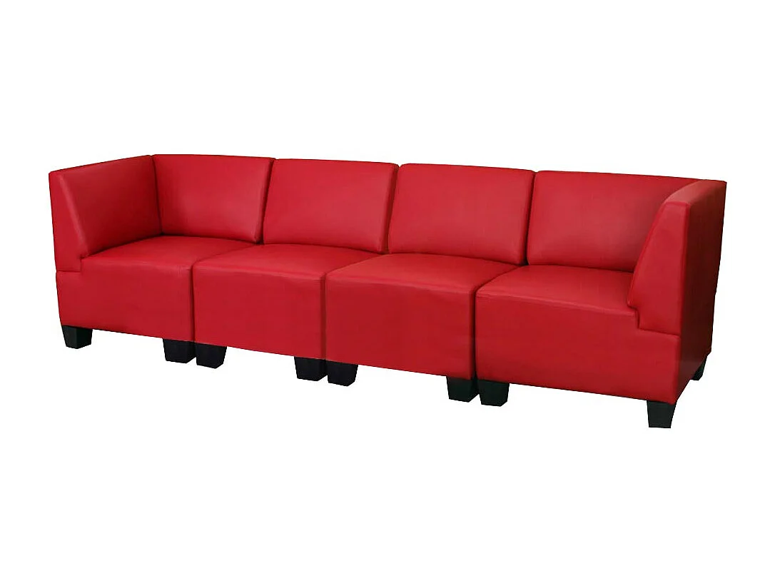 Moncalieri 4-seater modular sofa,  red, high armrests