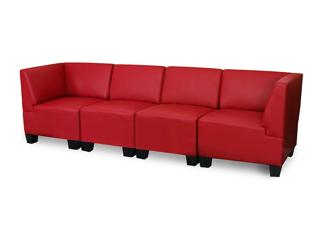 Moncalieri 4-seater modular sofa,  red, high armrests