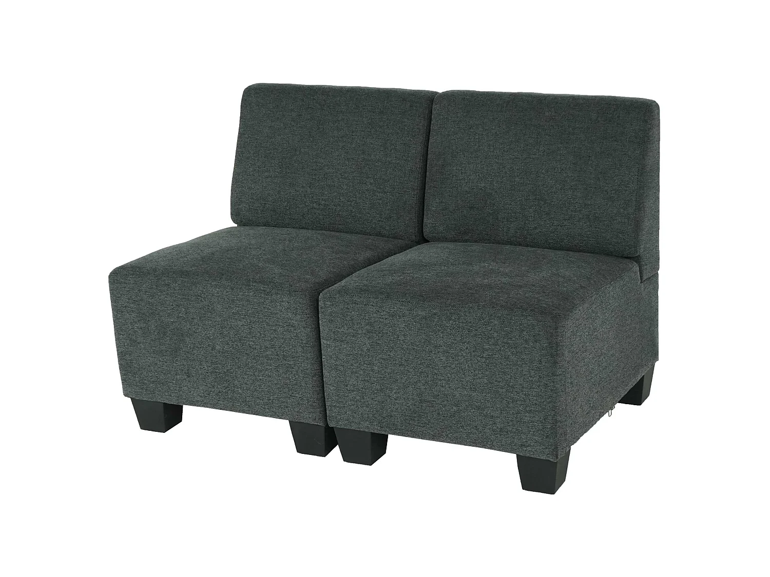 Canapé modulaire 2 places Moncalieri,  gris anthracite, sans accoudoirs