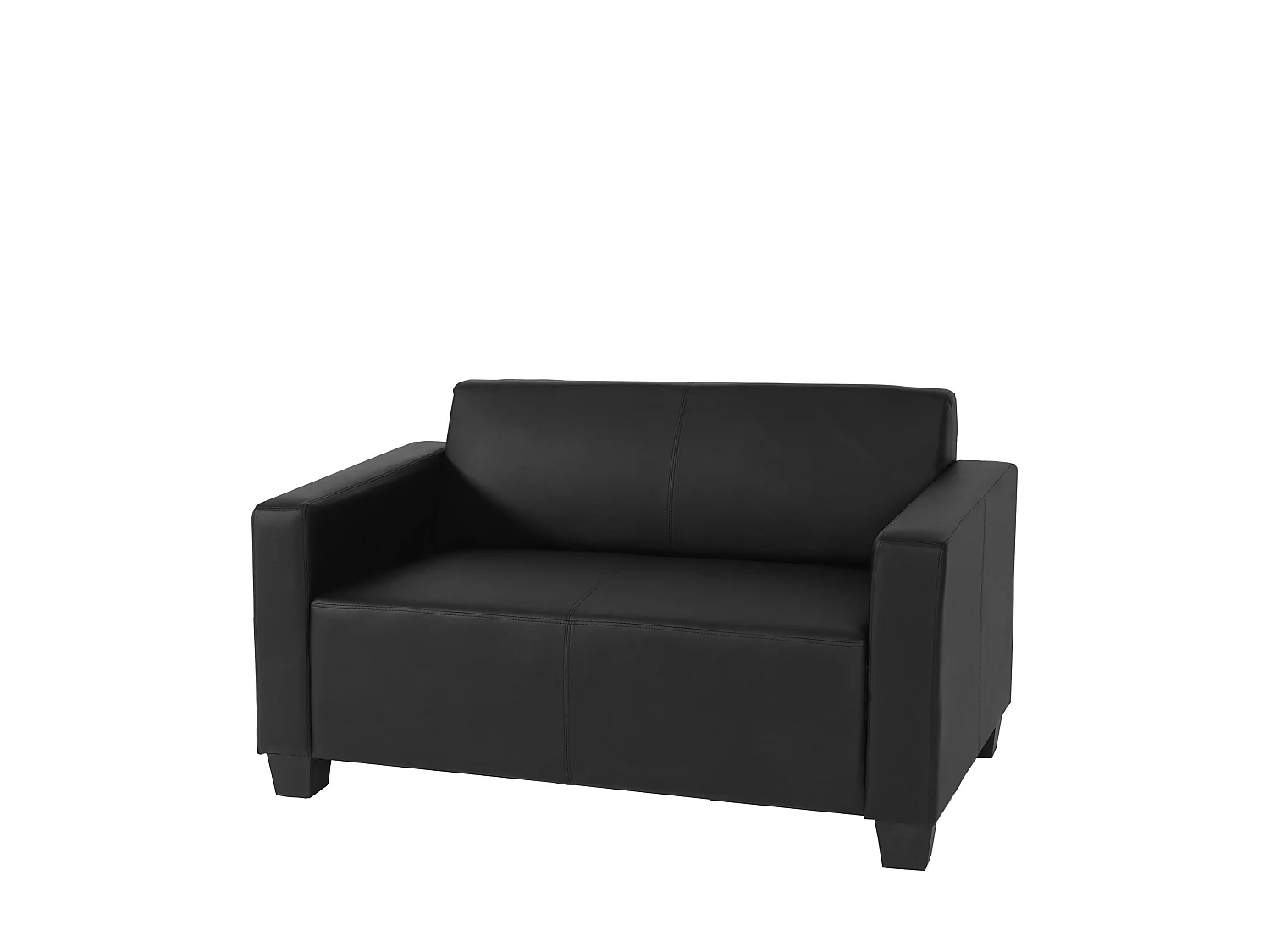 Sofa 2-osobowa Moncalieri imitacja skóry,  czarny