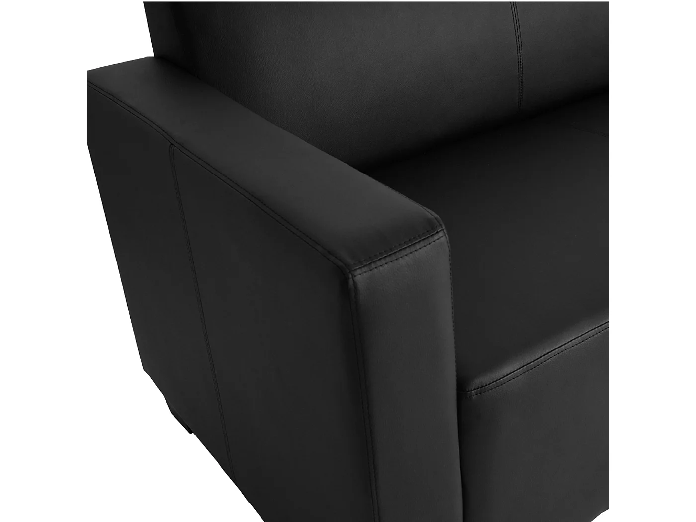 Sofa 2-osobowa Moncalieri imitacja skóry,  czarny