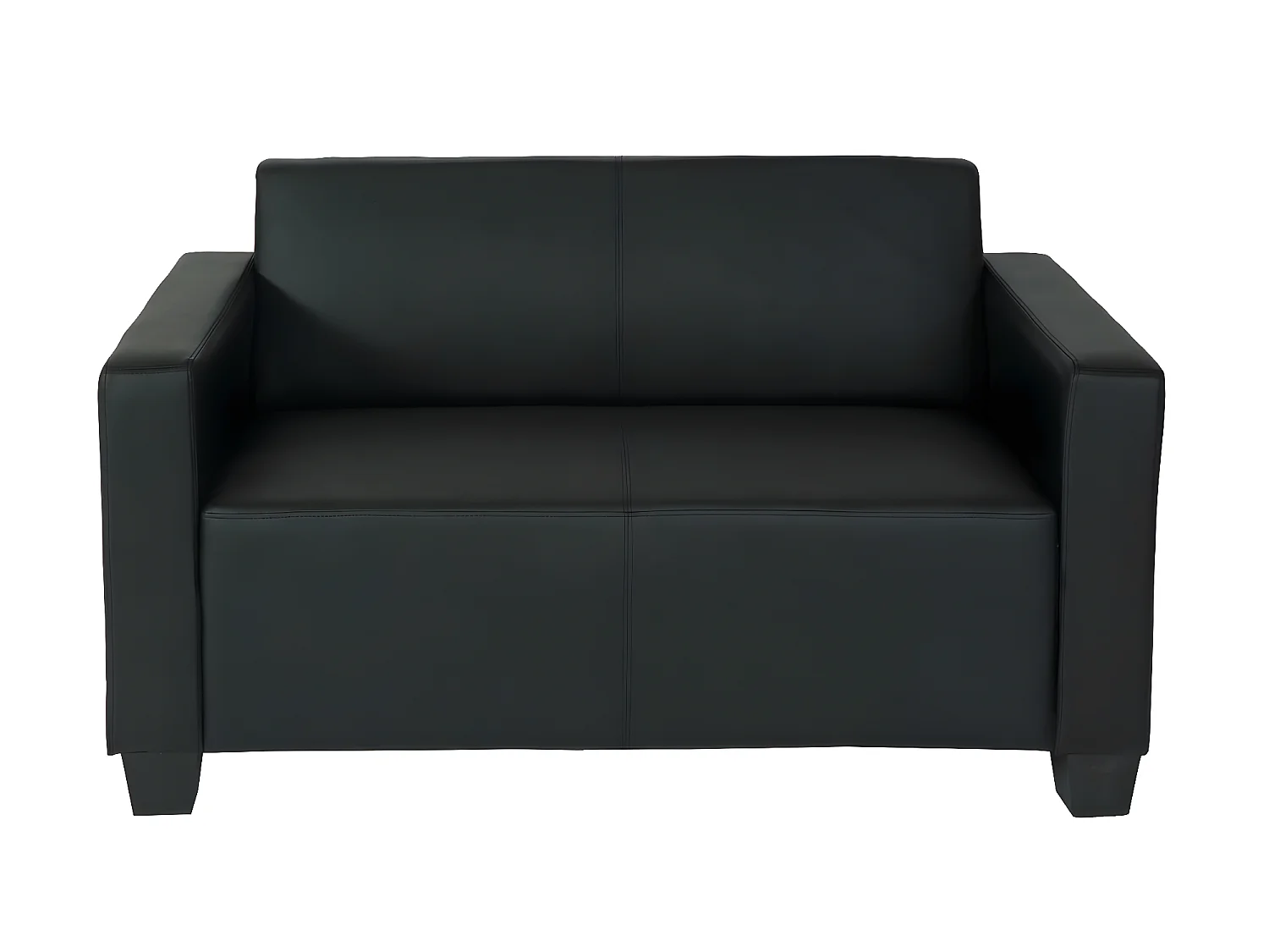 Sofa 2-osobowa Moncalieri imitacja skóry,  czarny