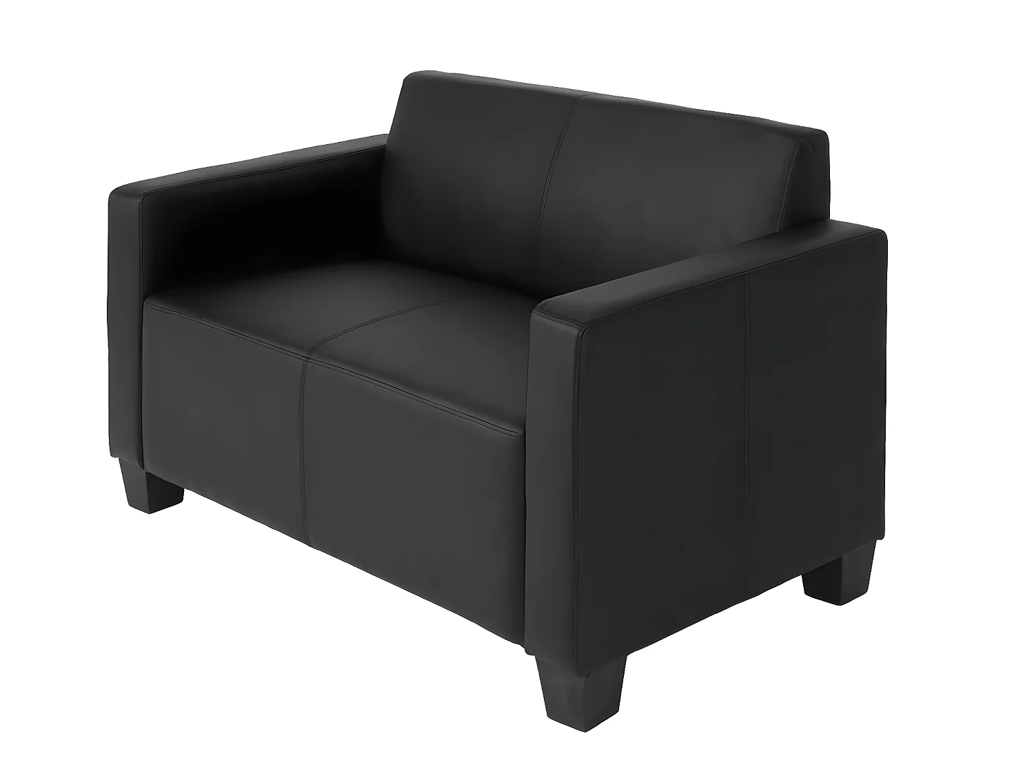 Sofa 2-osobowa Moncalieri imitacja skóry,  czarny