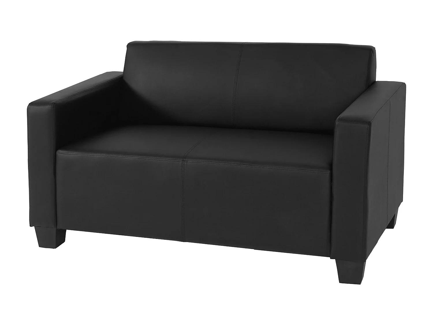 Sofa dwuosobowa Moncalieri ze sztucznej skóry,  czarna