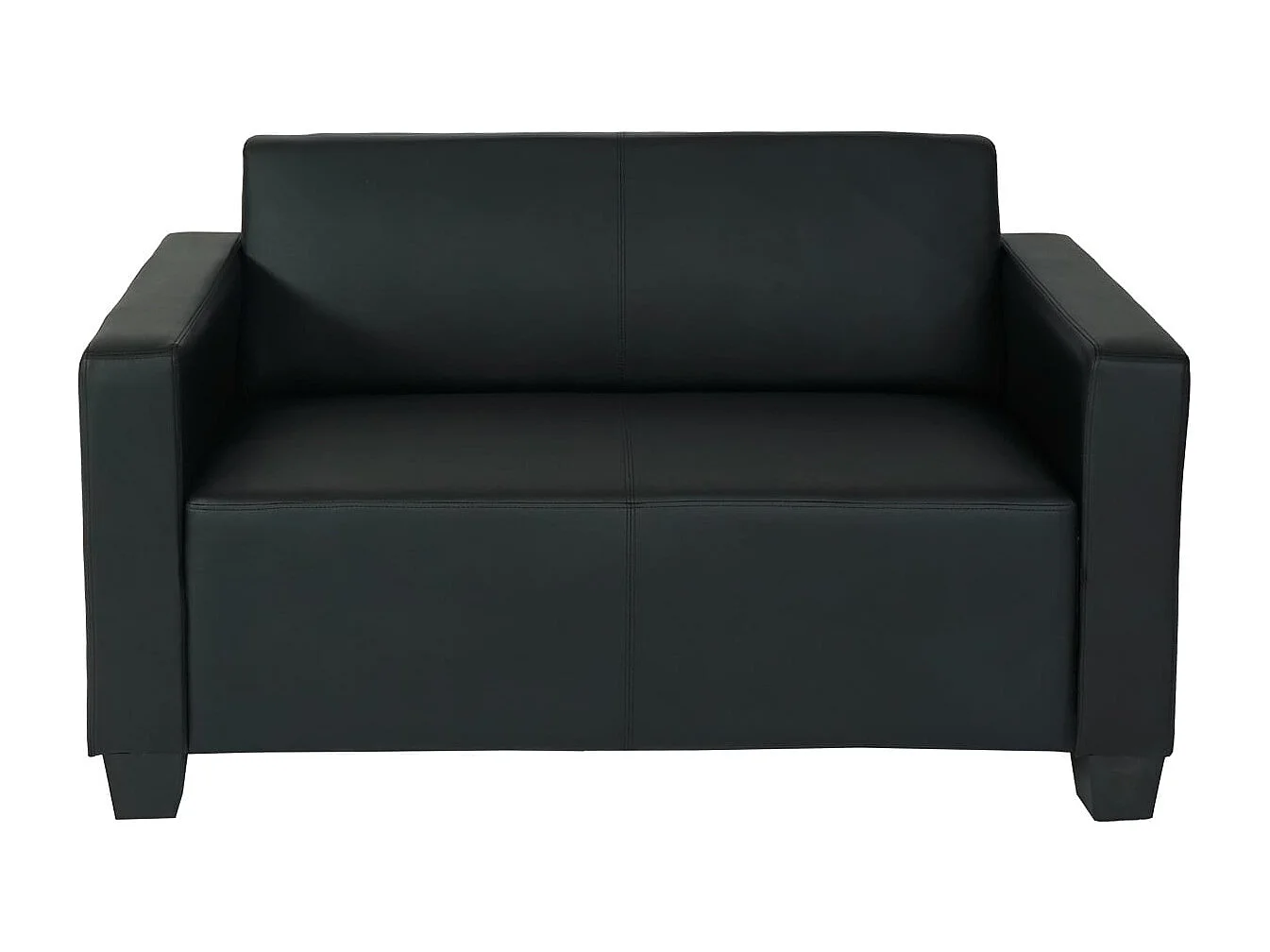 Sofa dwuosobowa Moncalieri ze sztucznej skóry,  czarna