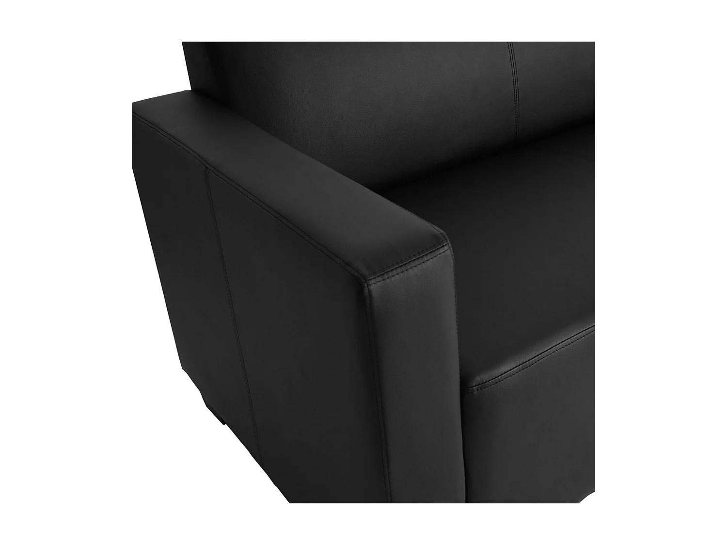 Sofa dwuosobowa Moncalieri ze sztucznej skóry,  czarna