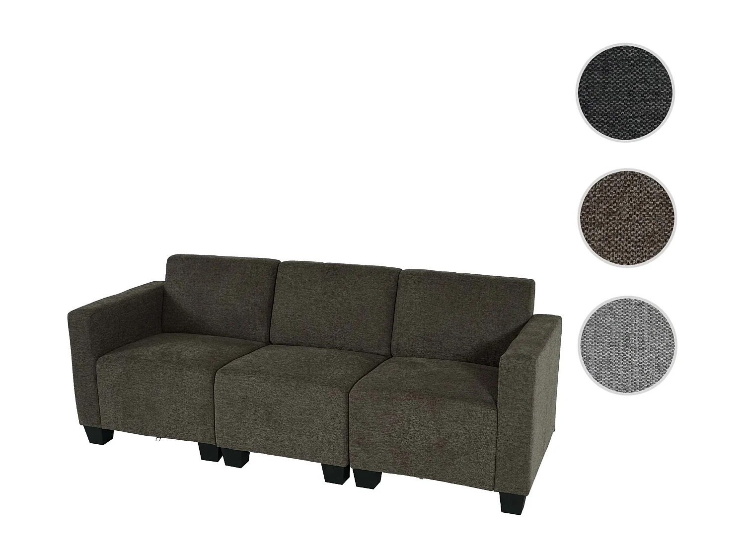 Modułowa sofa 3-osobowa Moncalieri,  brązowy