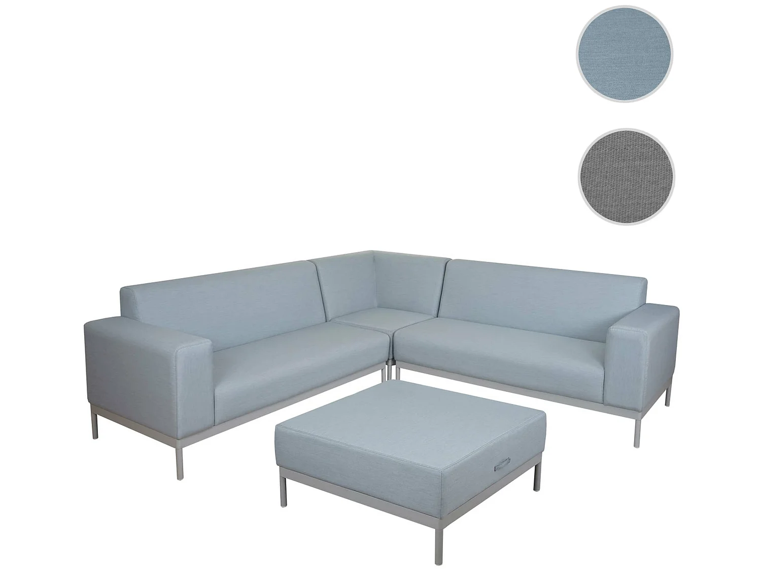 Hoekbank MCW-C47 met opbergruimte,  blauw zonder plank