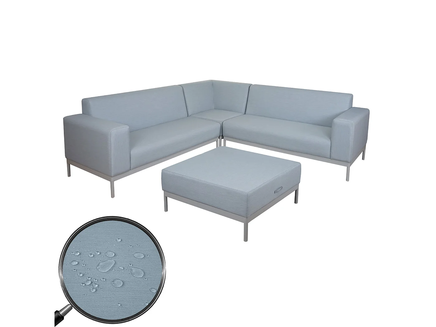 Ecksofa MCW-C47 ohne Ablage, Blau ohne Ablage