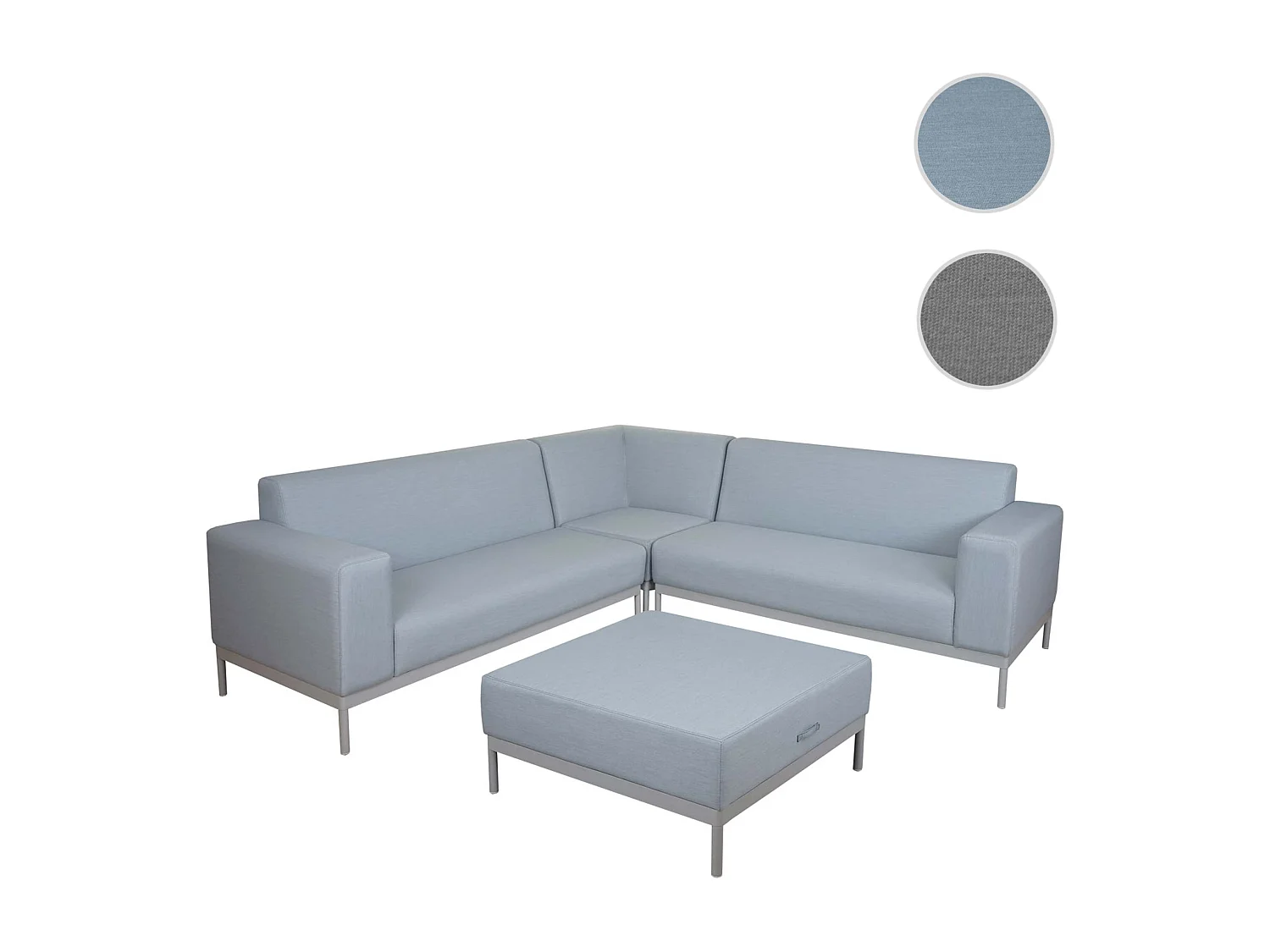 Ecksofa MCW-C47 ohne Ablage, Blau ohne Ablage
