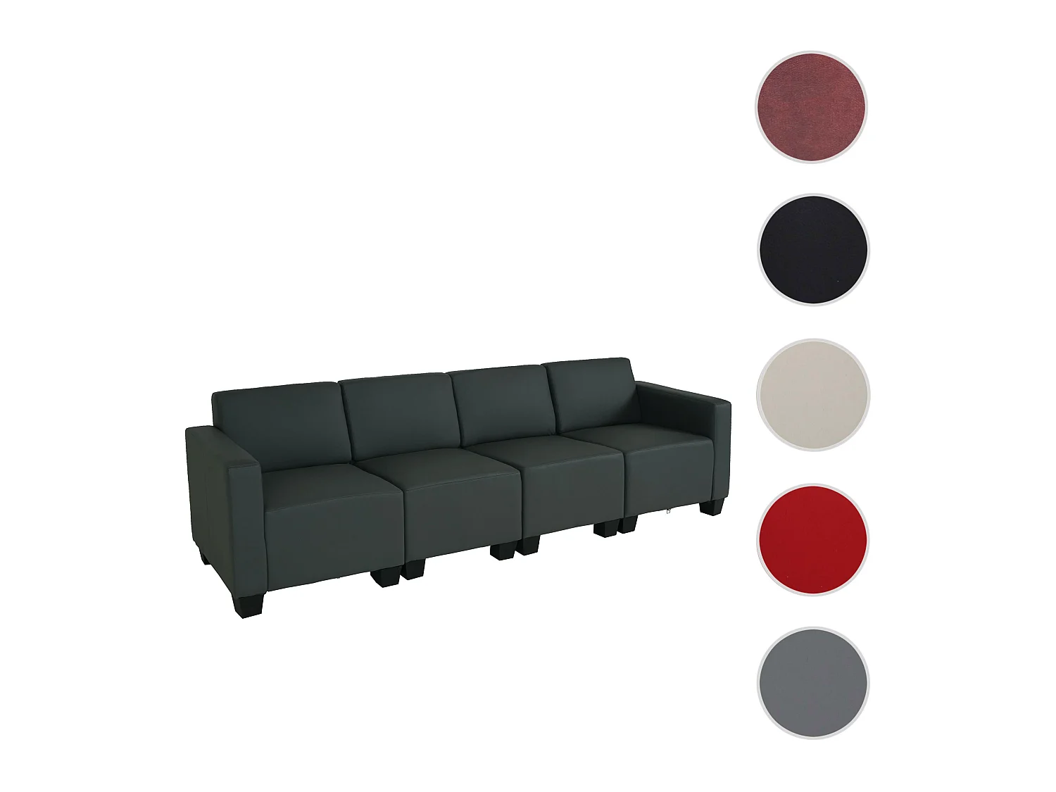 4-zitsbank Moncalieri,  donkergrijs